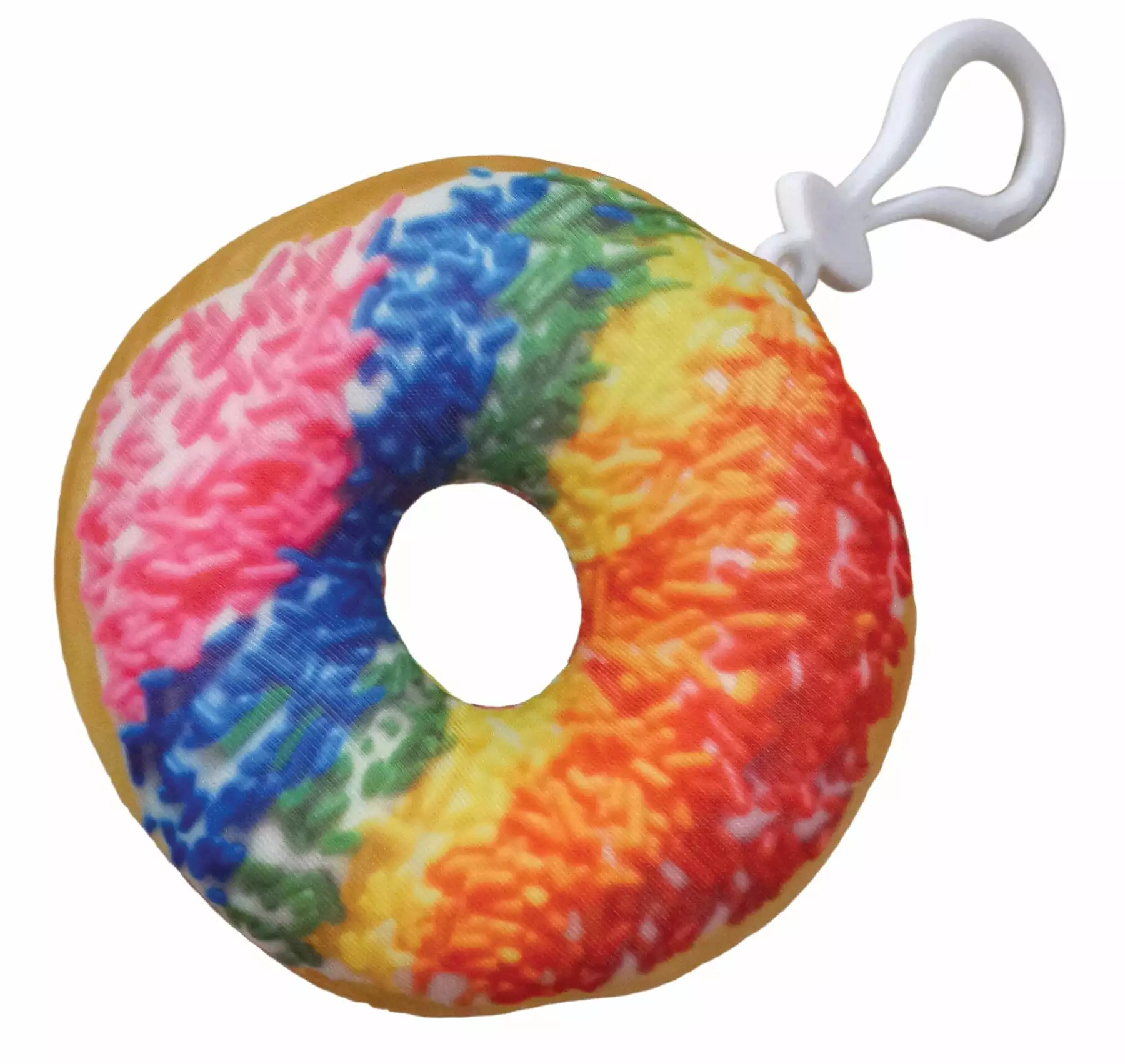 iscream Snack Shack Mini Microbead Pillow Backpack Charm - Candy Scented Reversible Rainbow Donut