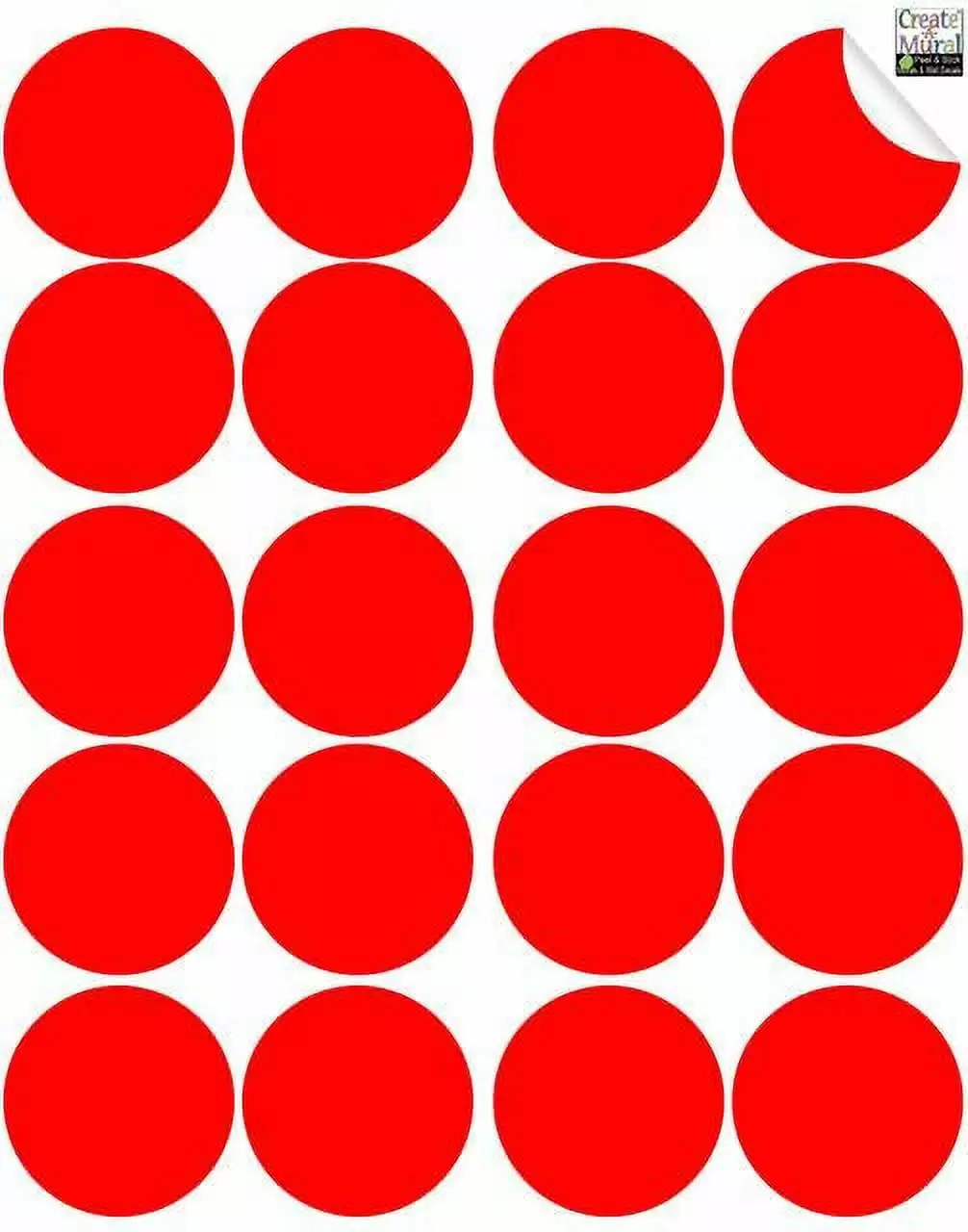 Red Polka Dot Vinyl Wall Decal Stickers Kids Room Decor For Wall Area 7'x 7' Includes 40 Red Dots 2.5