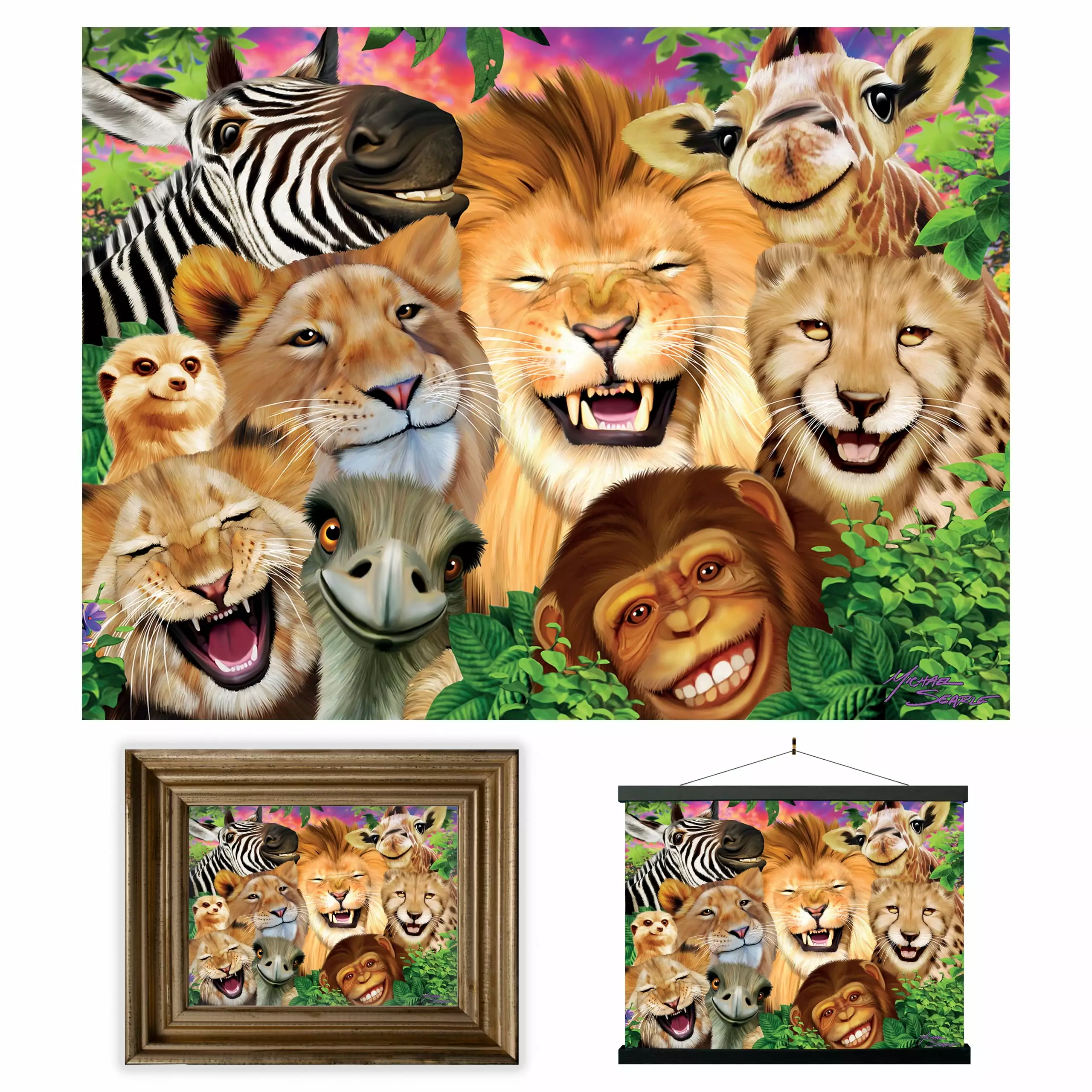 3D LiveLife Lenticular Wall Art Prints - Safari Smiles from Deluxebase. Unframed 3D Wild Animal Poster. Perfect wall decor. Original artwork licensed from renowned artist. Michael Searle