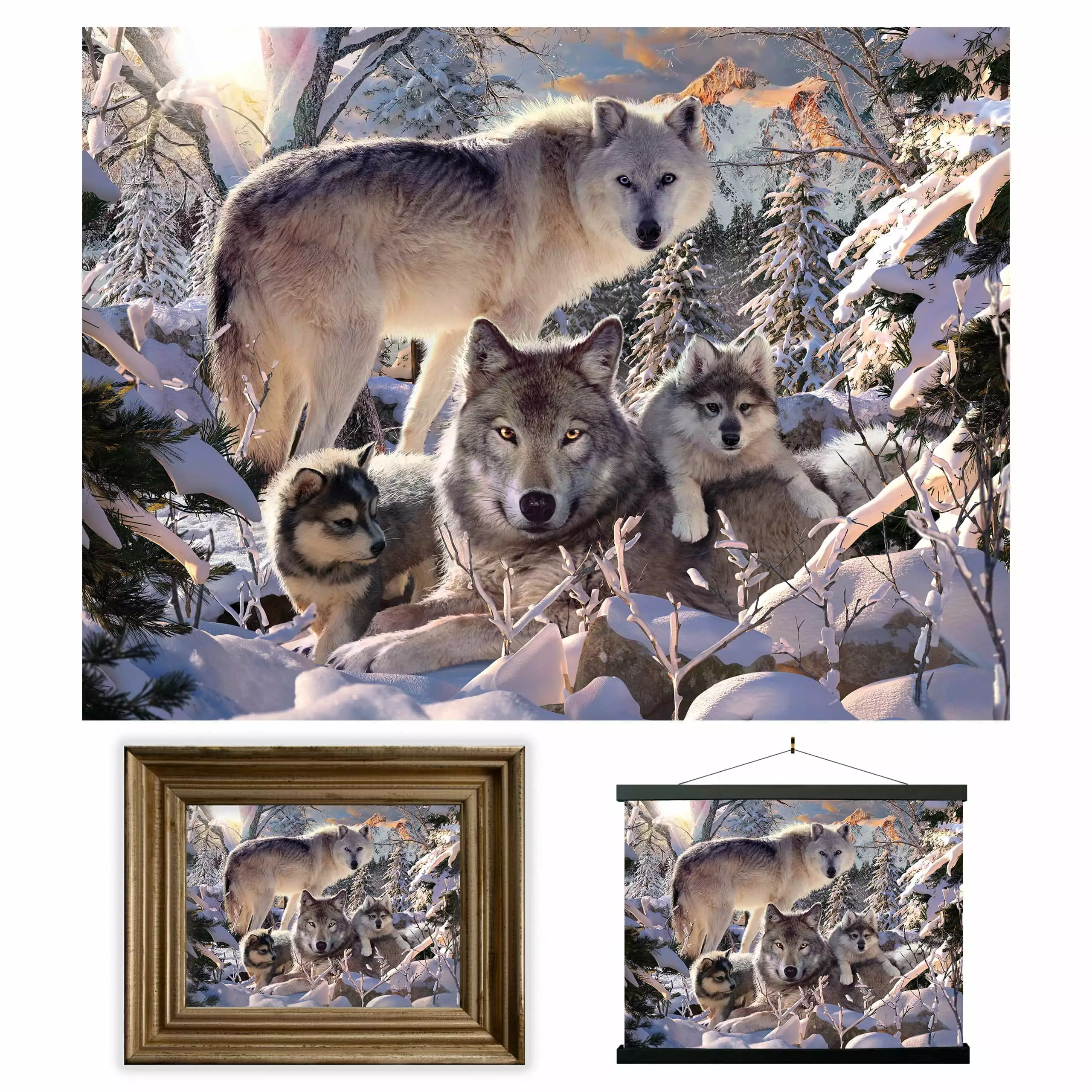 3D LiveLife Lenticular Wall Art Prints - Winter Wolves from Deluxebase. Unframed 3D Wolf Poster. Perfect wall decor. Original artwork licensed from renowned artist. David Penfound