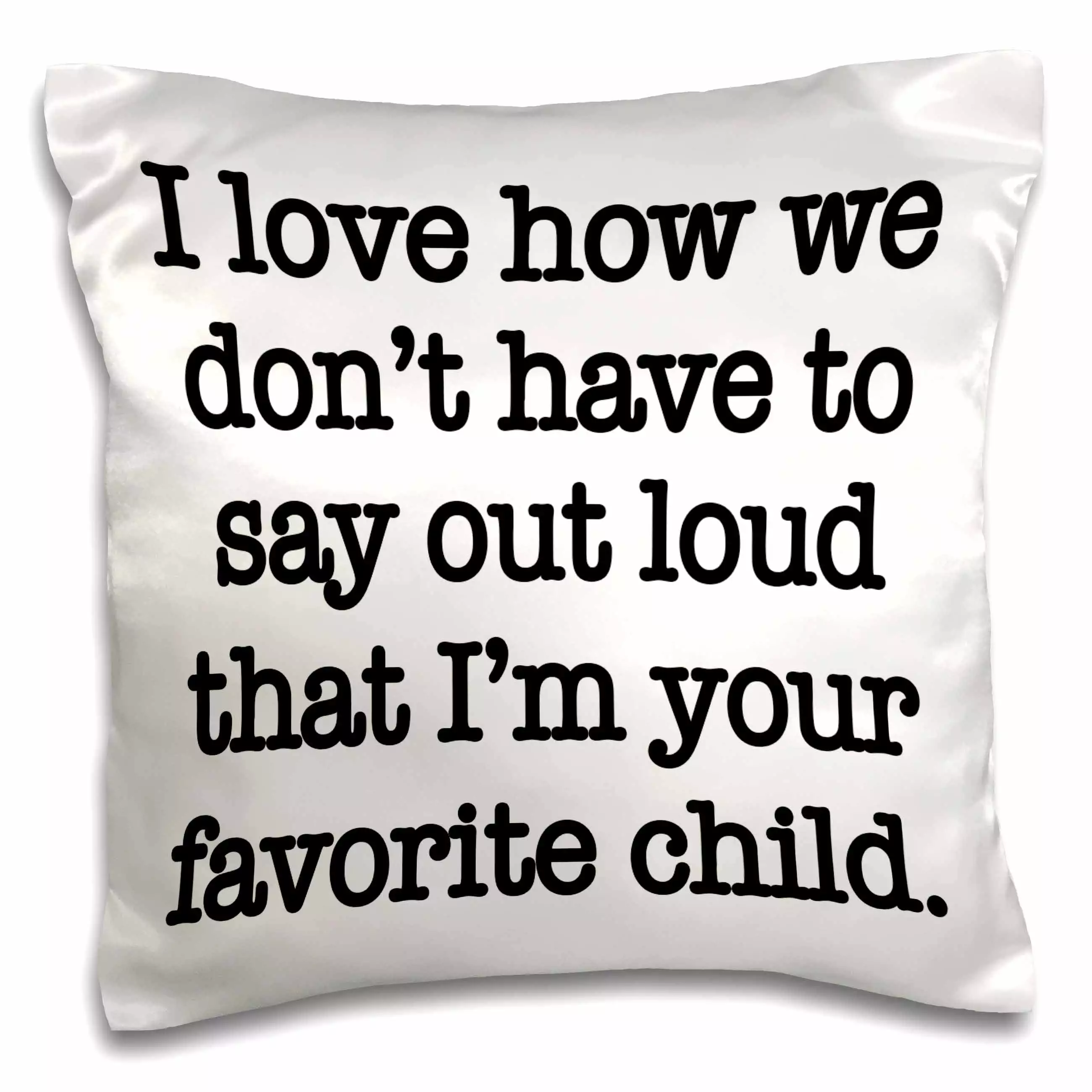 3dRose Favorite child. Black - Pillow Case. 16 by 16-inch