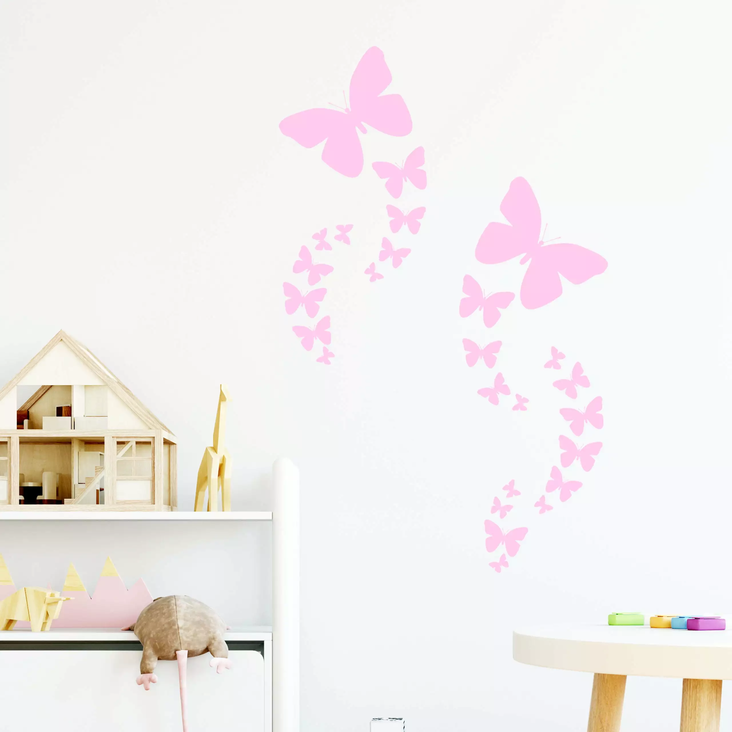 Pretty Soft Pink Butterfly Wall Decals Decor Girls Wall Stickers(26)Butterflies 1.75-10.75