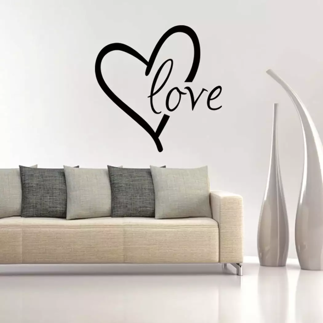 Decalgeek Love Letter Sweet Quote Removable Wall Stickers for Home Living Room Bedroom Decor Decals