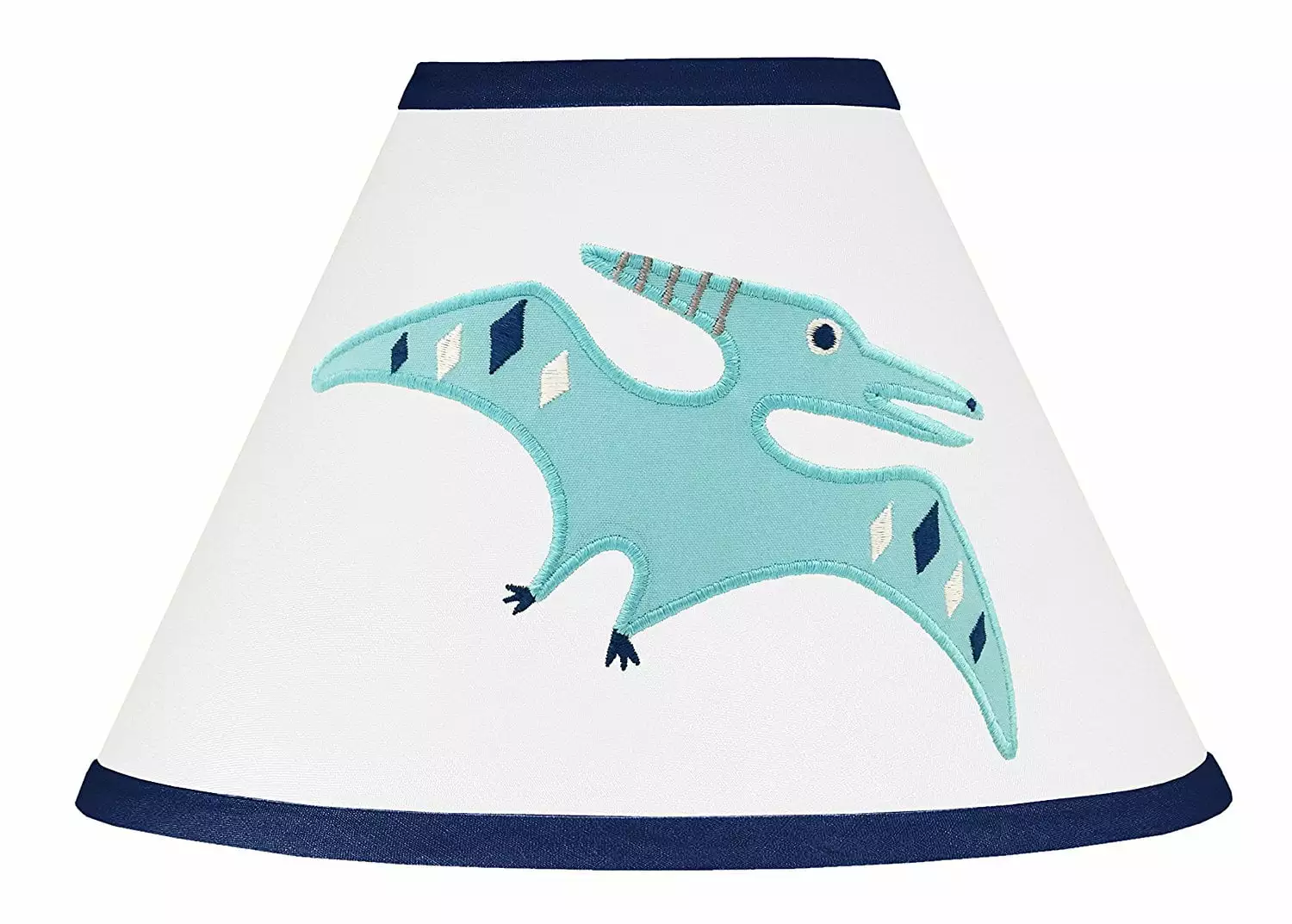 Mod Dinosaur 7 H x 10 W Brushed Microfiber Empire Lamp Shade ( Uno ) in White/Blue by Sweet Jojo Designs