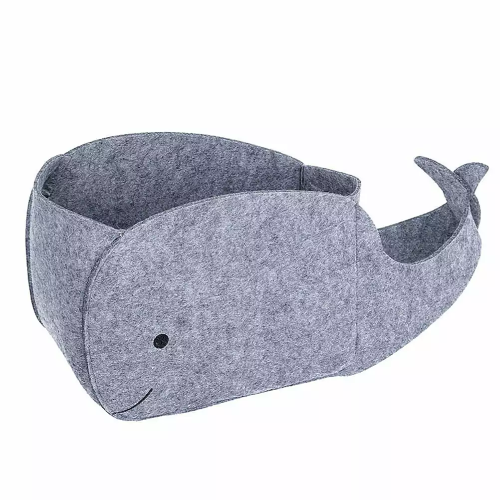 NUOLUX 1 Pc Home Children Toys Container Felt Whale Shape Sundries Storage Basket