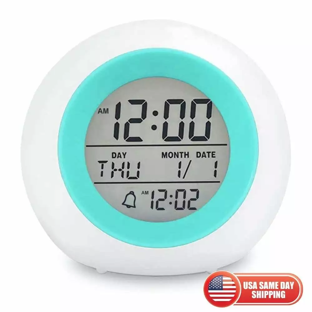 7 Color Night Light Kids Digital Alarm Clock for Boy and Girl Wake up at Bedroom