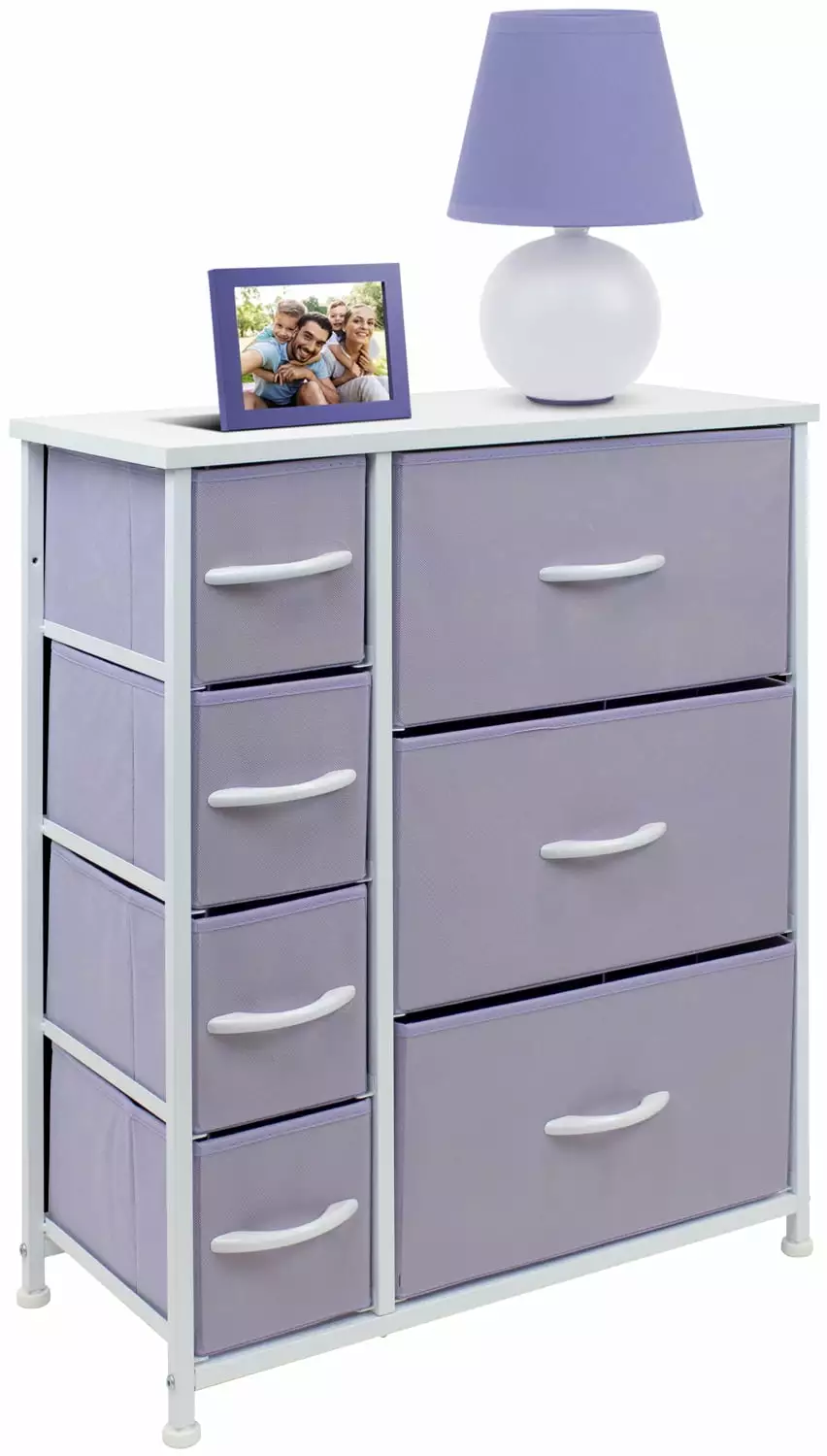 7 Drawers Chest Dresser - Purple