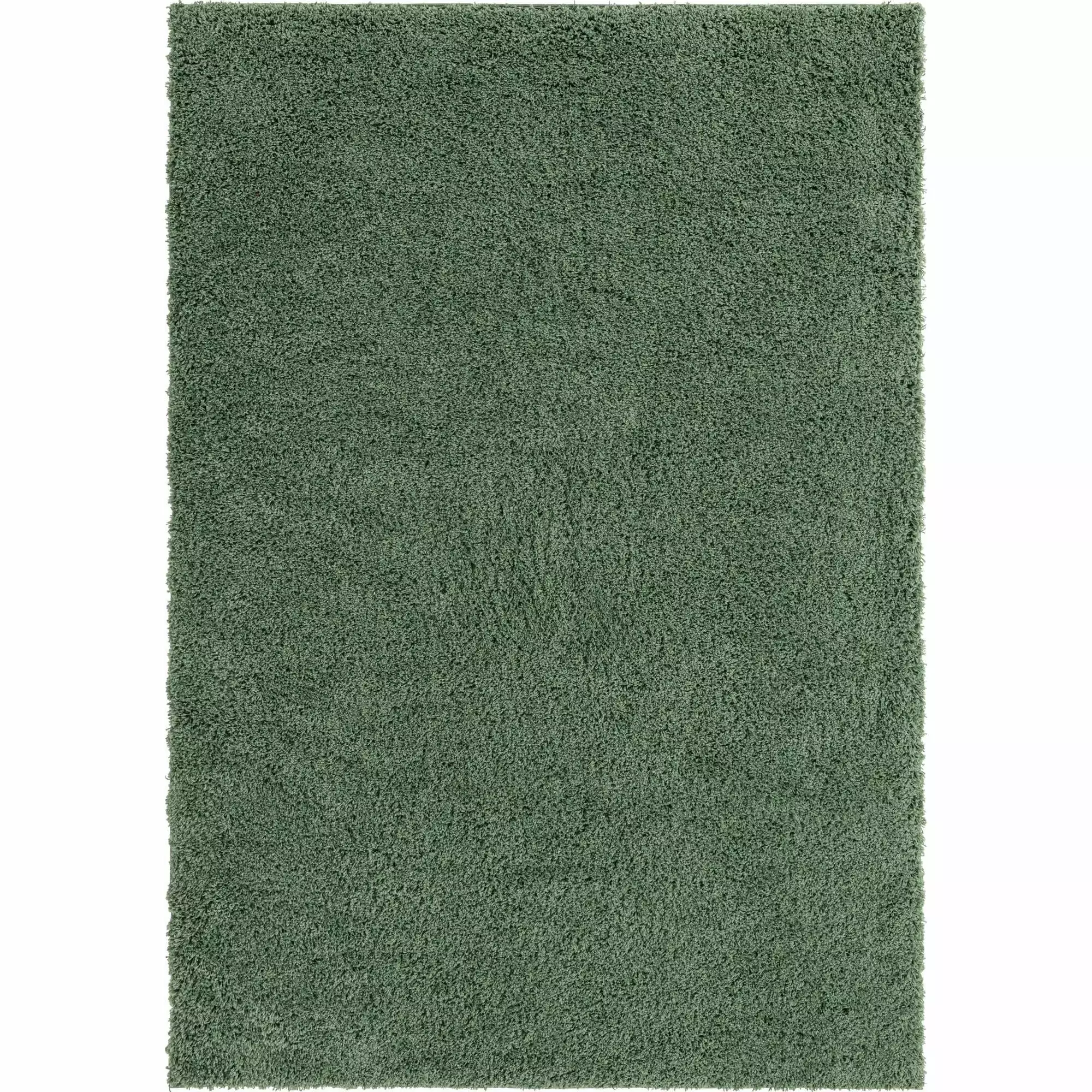 7' x 10' Solid Sage Green Rectangular Shag Area Throw Rug