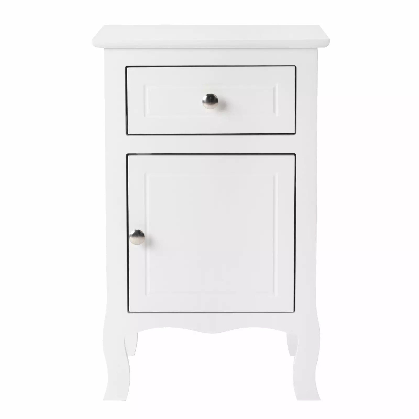 UBesGoo Nightstand Bedside Table Wooden Accent End Table with Drawer for Bedroom. White