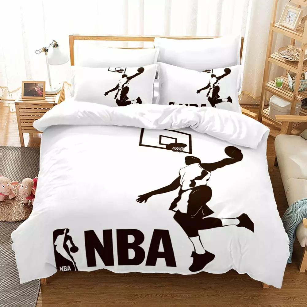 Basketball bedding. sports .100% Polyester Basketball 3D Duvet Pillow Cover Bed Sheet Bedding Set