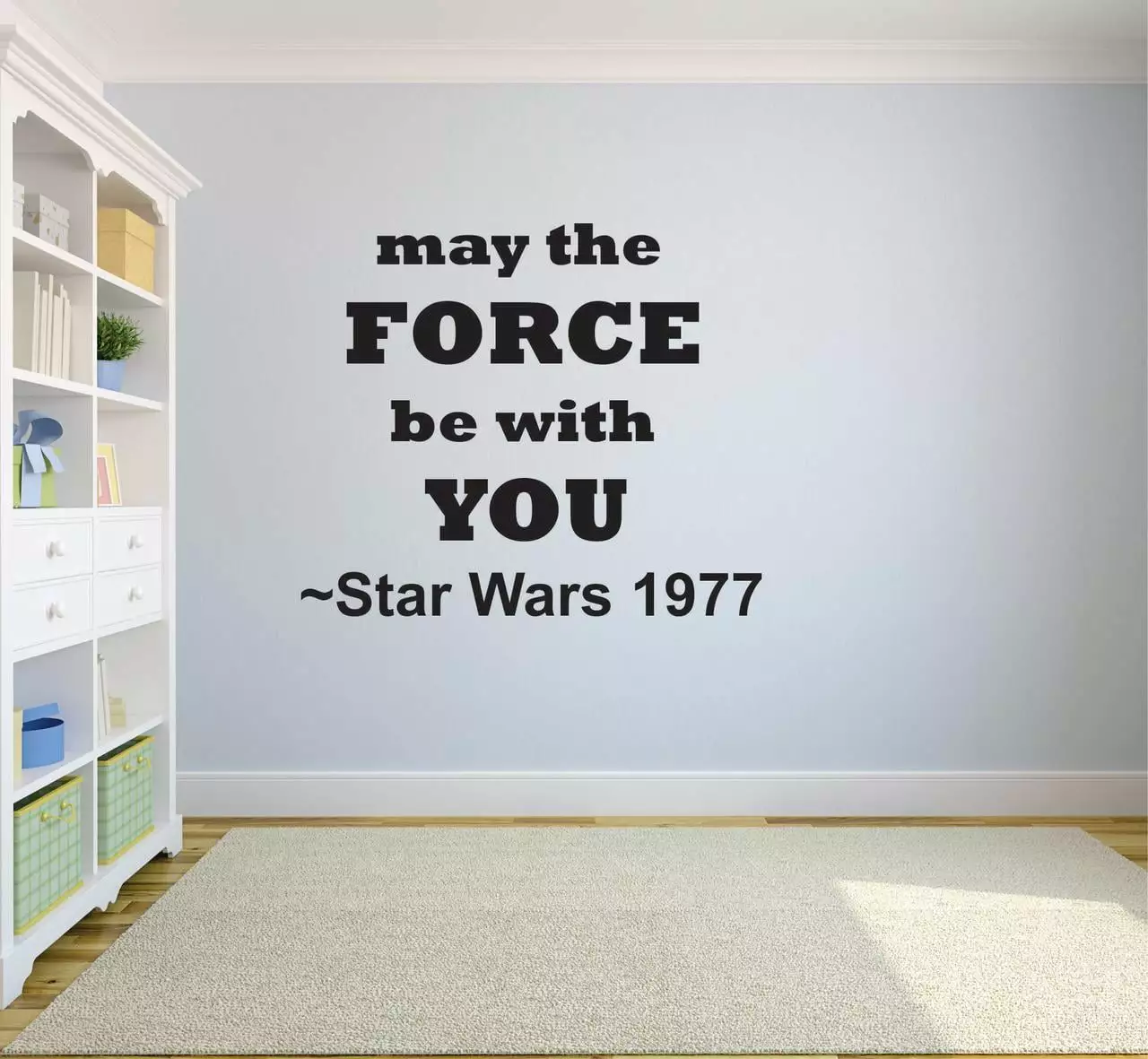 May The Force Be With You ?C Star Wars 1977 Quote Custom Wall Decal Vinyl Sticker 12 Inches X 18 Inches