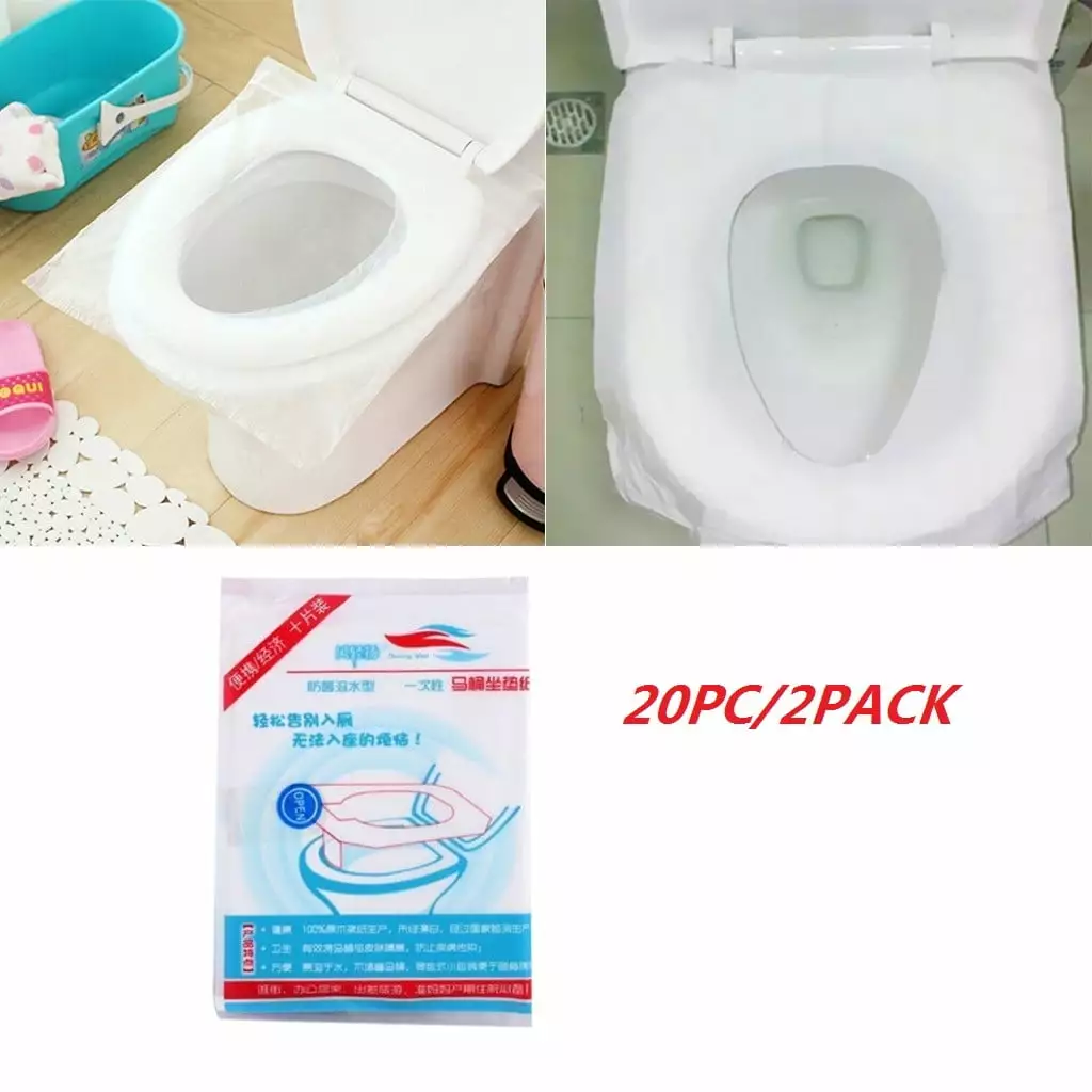 Wioihee 20pcs Toilet Seat Covers Paper Travel Sanitary