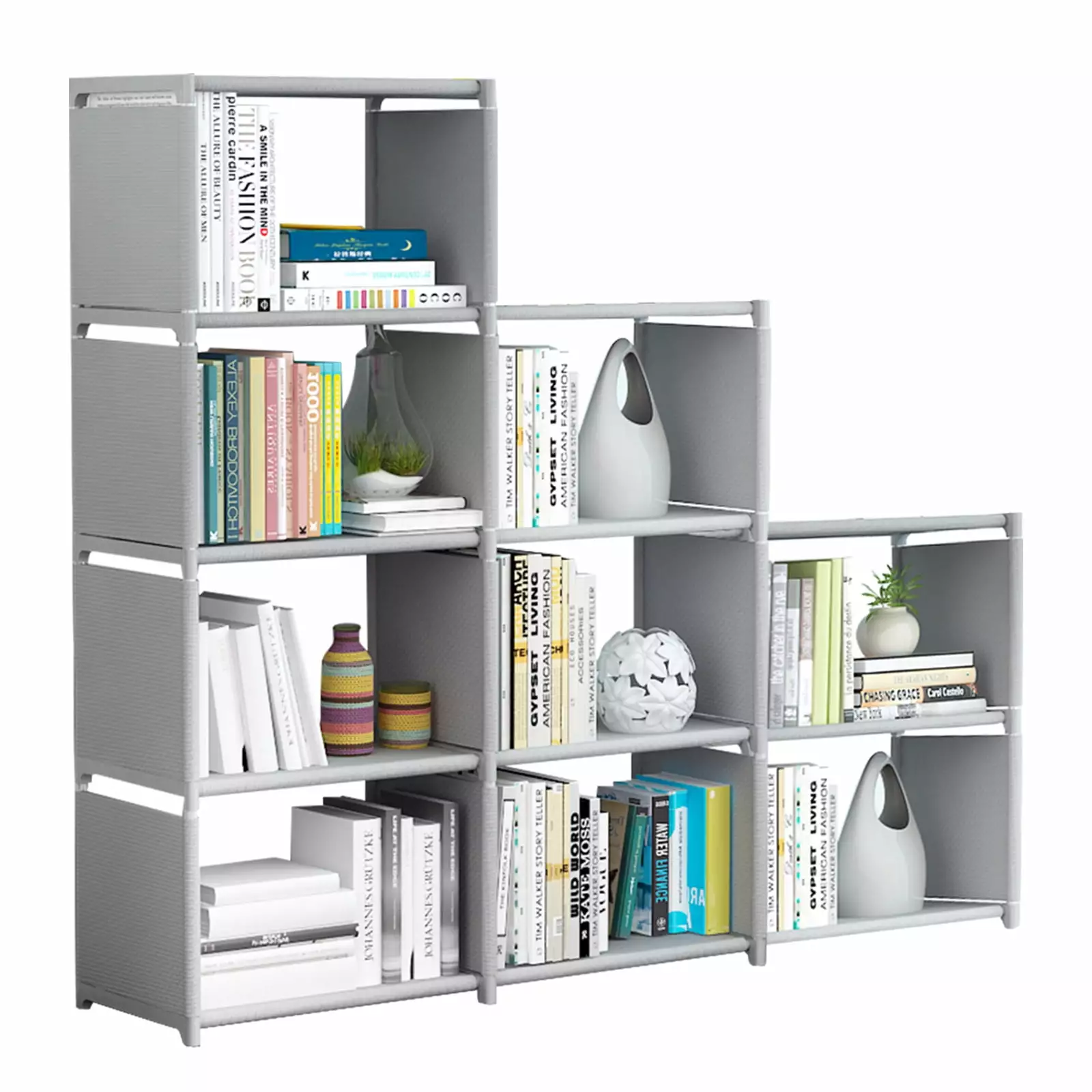 9 Cube Storage Shelf Organizer DIY Bookcase Closet Cabinet for Office Home Bedroom. Gray