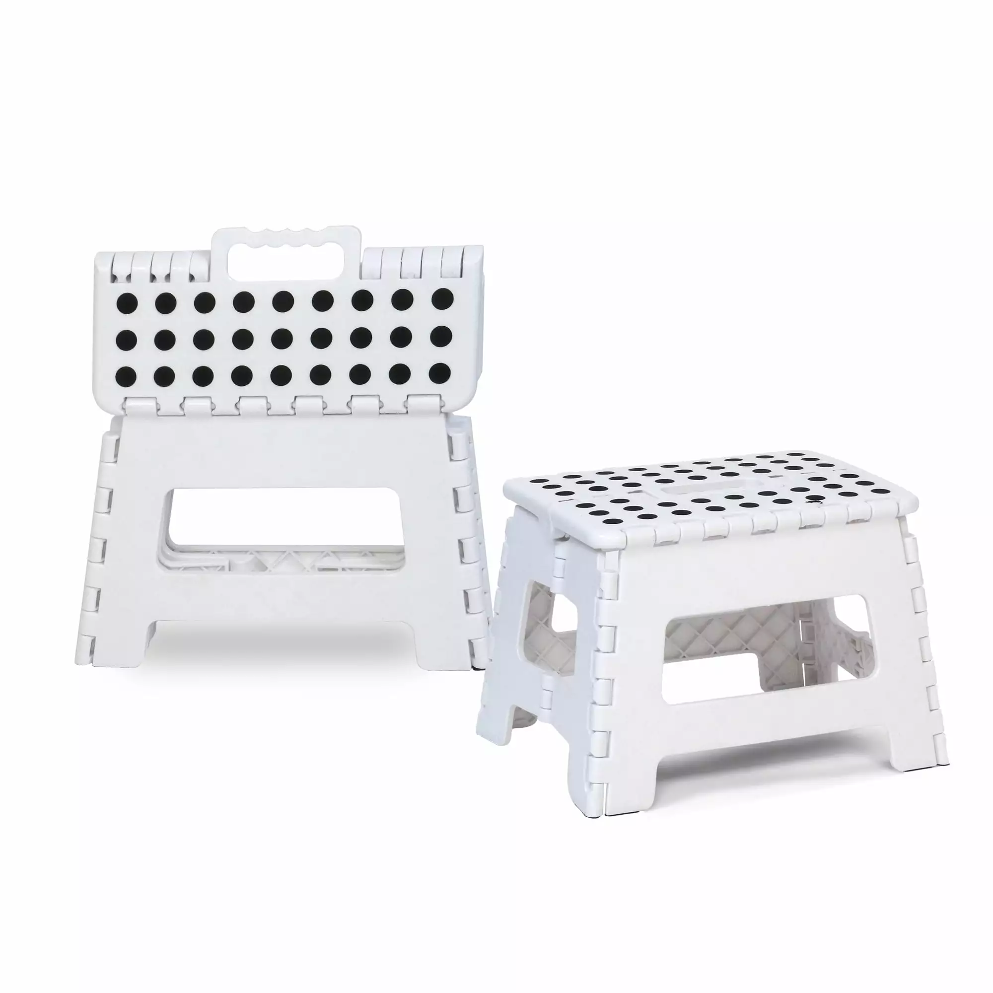 9 Inch Folding Step Stool for Adults or Kids. Sturdy Non-Slip Footstool with Holds up to 330 Lbs.Portable Training Step Stools for Home.Bedroom.Kitchen (White. 9inch)