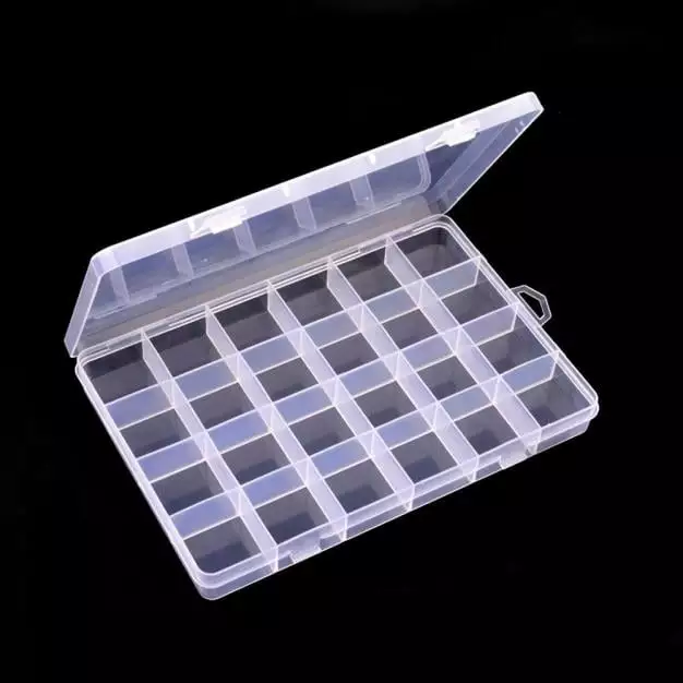 Ausyst Organization And Storage Plastic 24 Slots Adjustable Jewelry Storage Box Case Craft Organizer Beads Gift Clearance