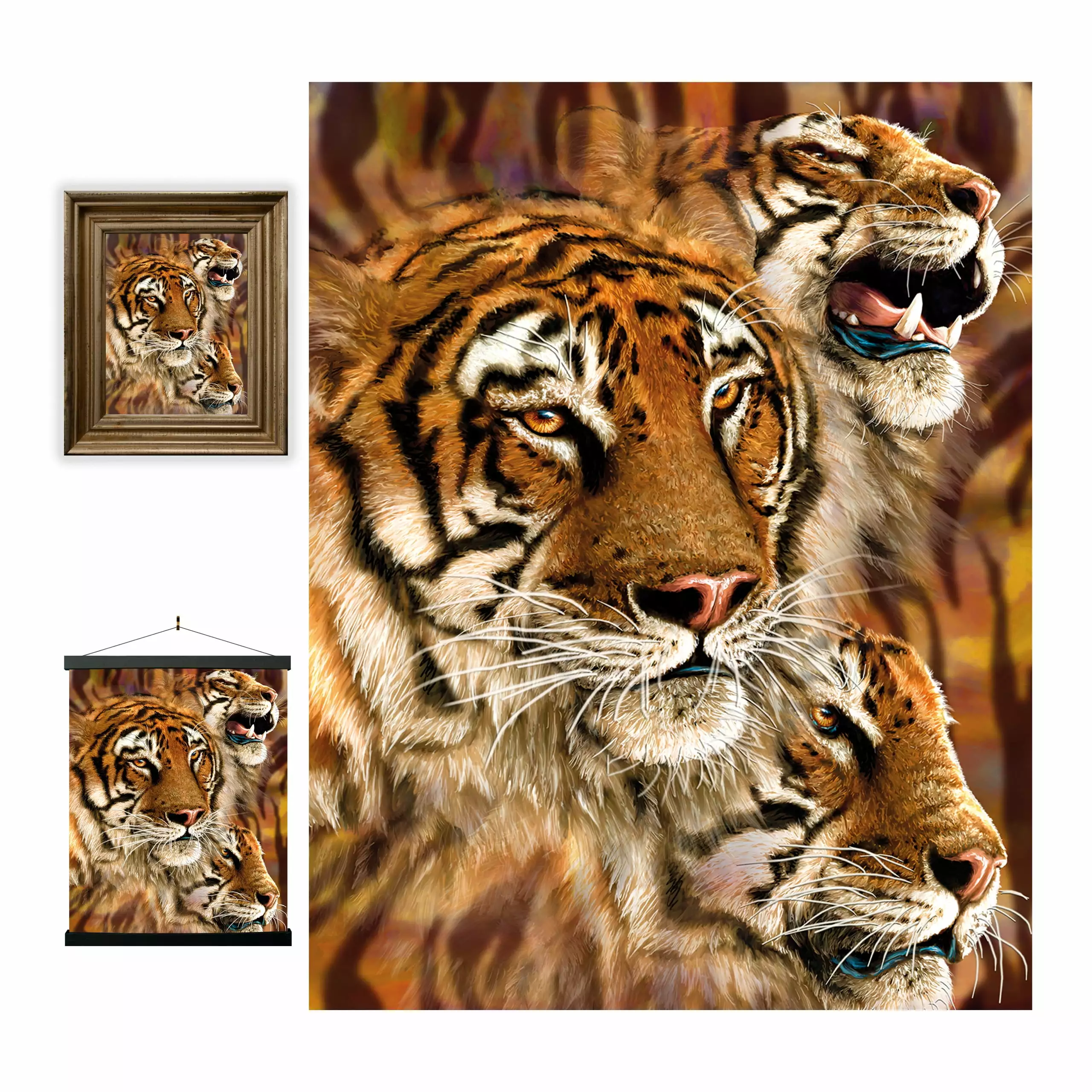 3D LiveLife Lenticular Wall Art Prints - Tiger Stripes from Deluxebase. Unframed 3D Big Cat Poster. Perfect wall decor. Original artwork licensed from renowned artist. Steven Michael Gardner