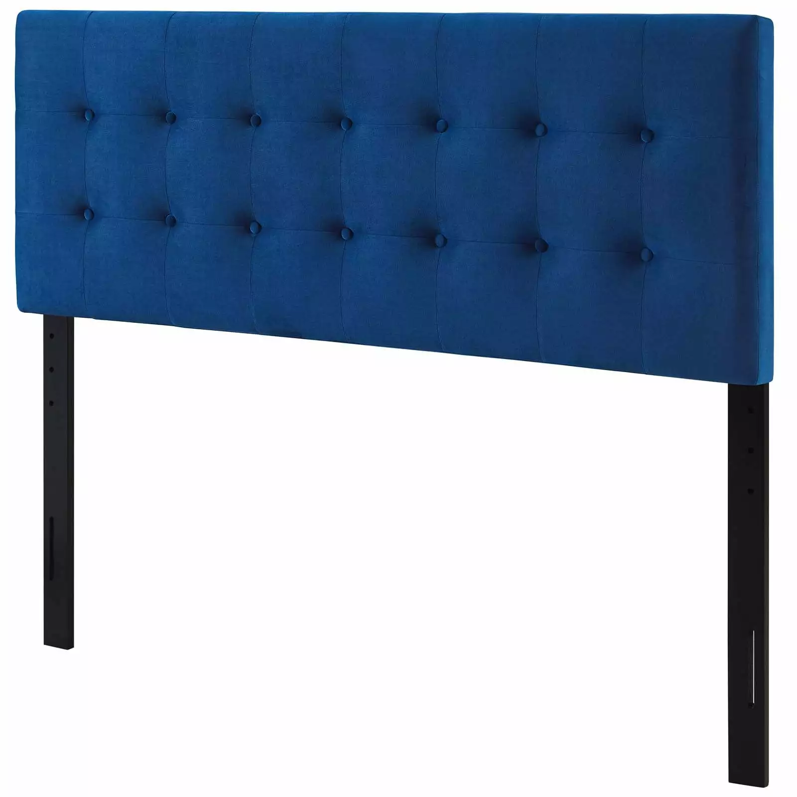 Contemporary Modern Urban Designer Bedroom Full Size Tufted Headboard. Velvet Fabric. Navy Blue