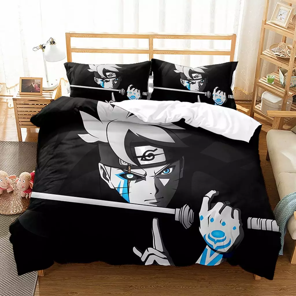 3D New Anime Naruto Bedding Bed Set Twin Full Queen King Size Itachi Akatsuki Kakashi Action Figures 1 Duvet Cover 2 Pillow Case Soft Microfiber 3 PIECE Naruto Manga Duvet/Quilt Cover Sets