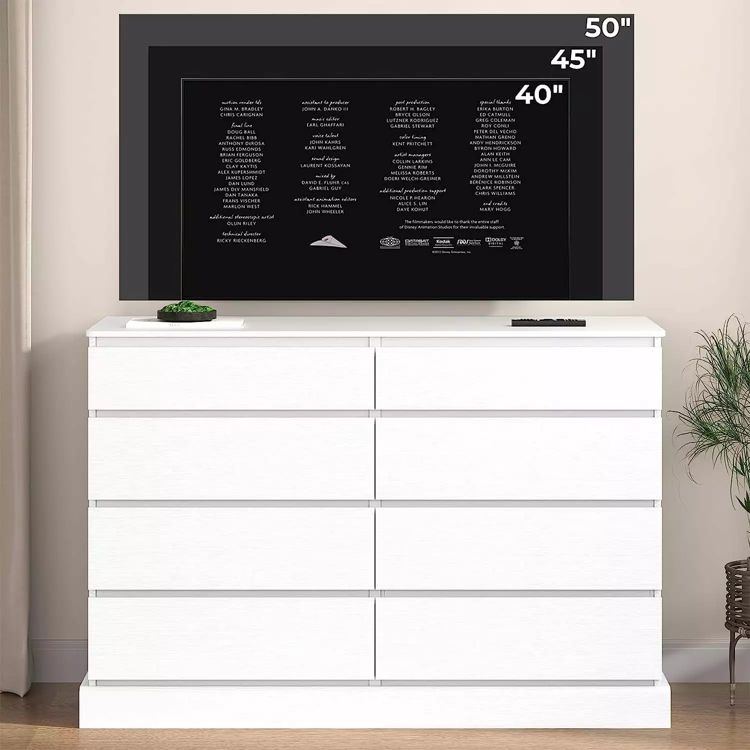 AOGLLATI 8 Drawers Dressers for Bedroom. Modern Dressers with Drawers .Storage Organizer Chest of Drawers for Living Room.White