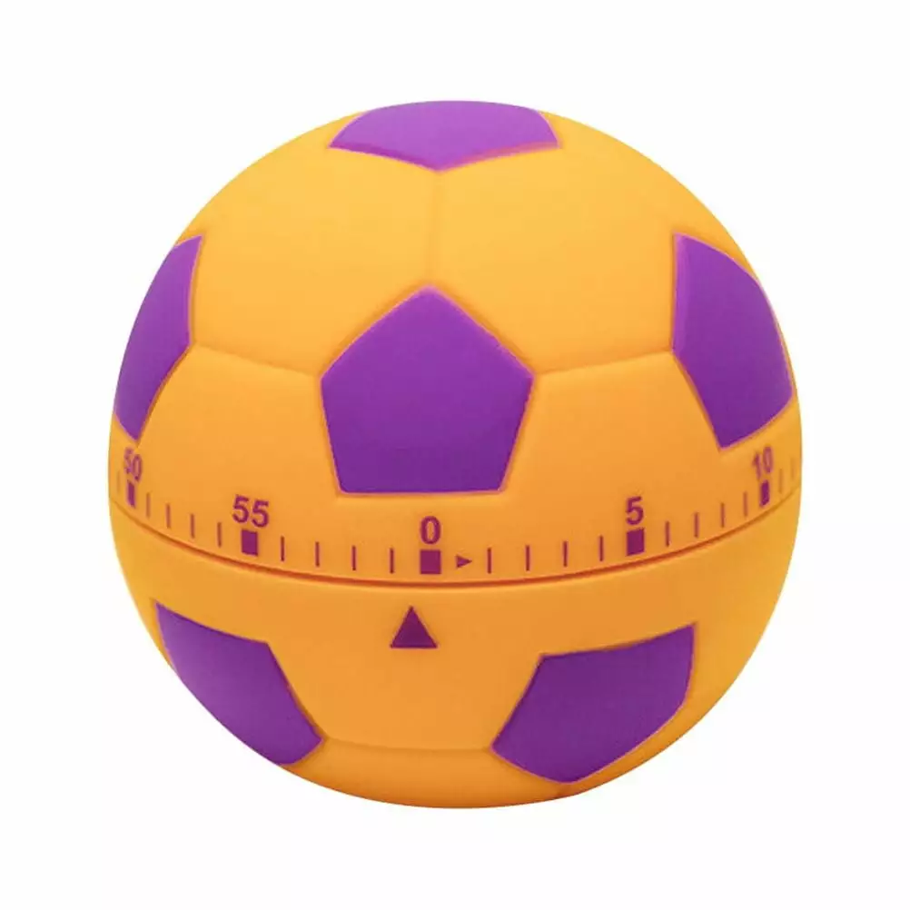 Adorable Football Shaped Timer Creative Alarm Clock Timekeeper Prcatical Study Time Manager for Student Kids Man Woman (Orange)