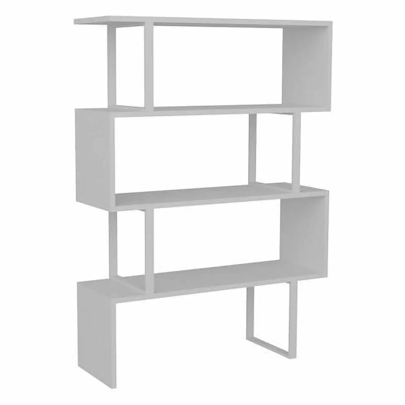 Adriana 49 Geometric Four Shelf Bookcase. White