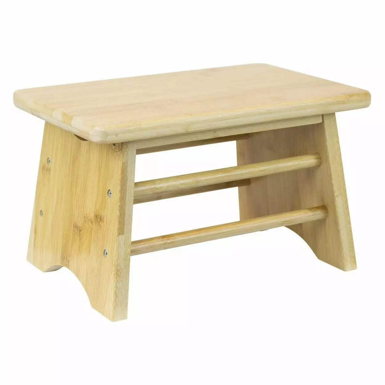 Adult Friendly Bamboo Step Stool for Kitchen and Bathroom