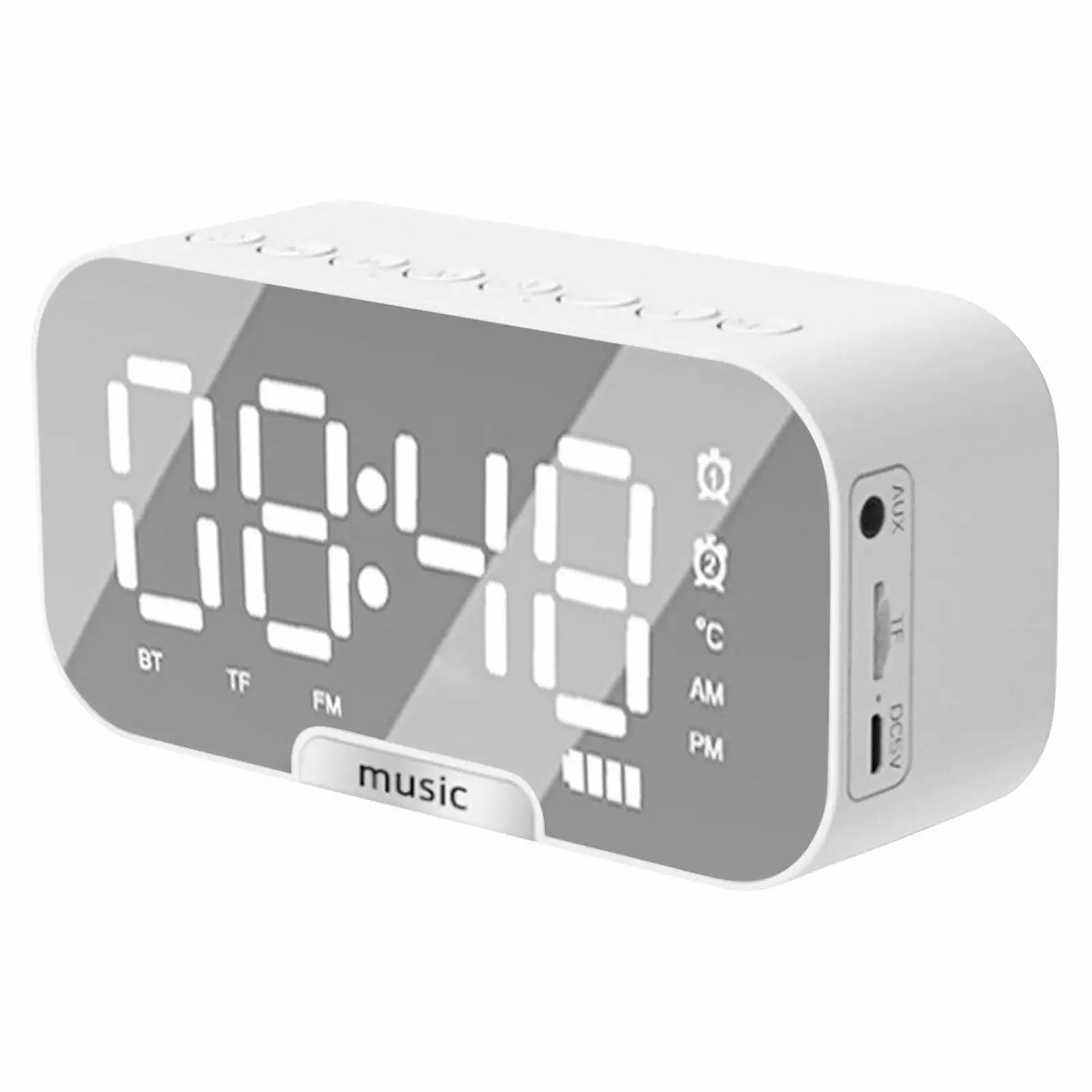 Alarm Clock.Clearance School Supplies Byikun Back-to-School LED Mirror Digital Alarm Clock Big Time Display Table Alarm Clock Wireless Speaker Subwoofer Music Player Support Bluetooth