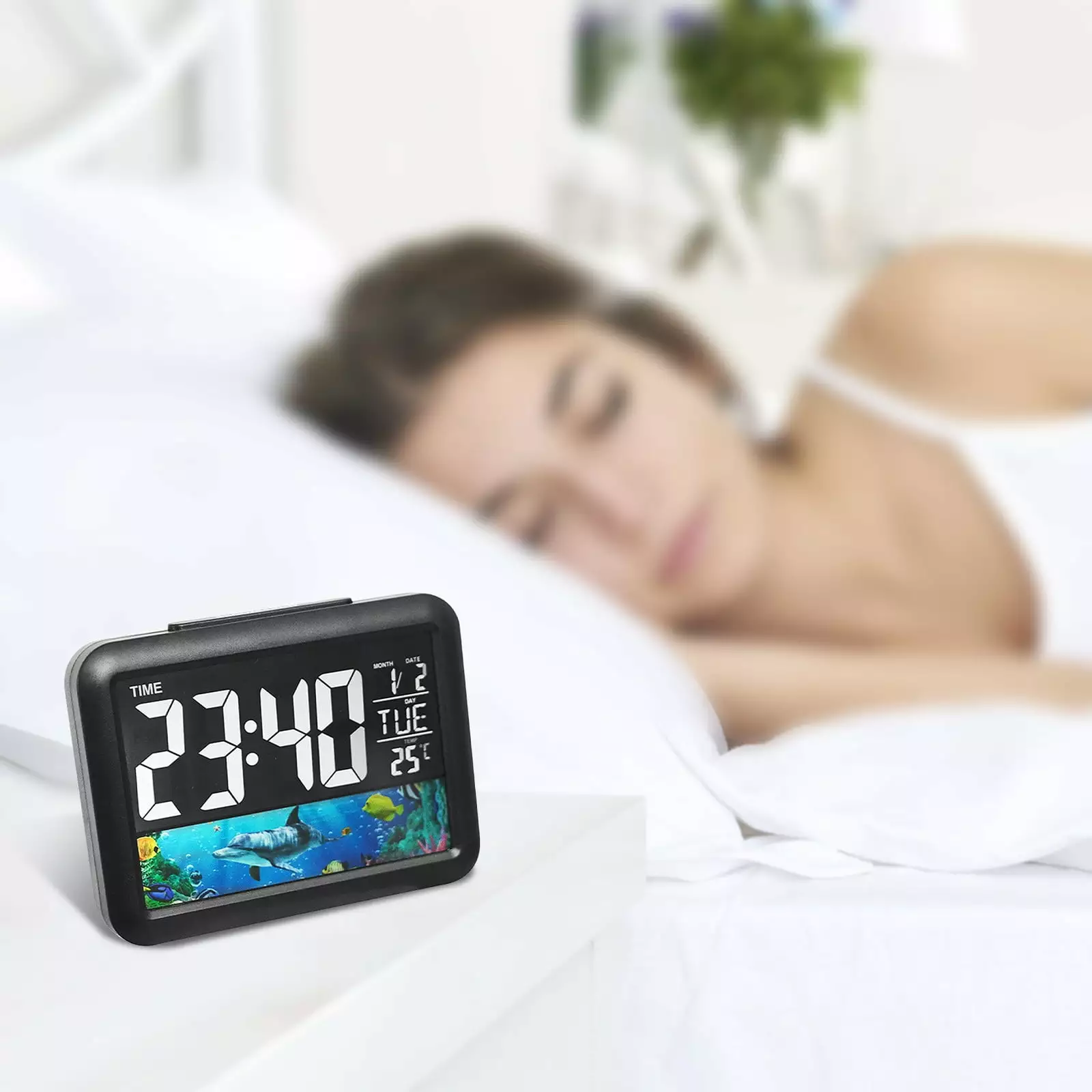 Alarm Clock.Summer Savings Clearance Byikun Back-to-School New Interesting Color Screen Alarm Clock Children's Electronic Clock LCD