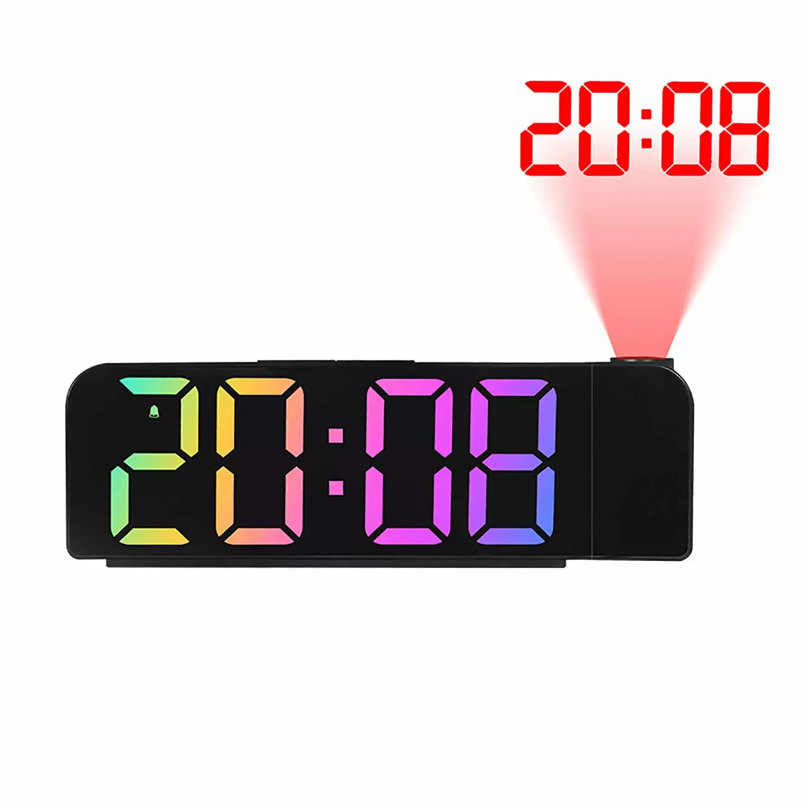 Alarm Clock.Summer Savings Clearance Byikun Back-to-School Projection Digital Alarm Clock For Bedroom Colorful LED Alarm Clock For Bedrooms With 12/24H Snooze Mirror LED Alarm Clock