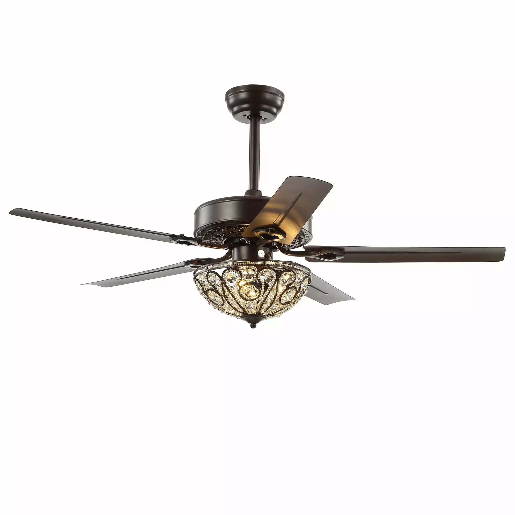 Ali 48 3-Light Wrought Iron LED Ceiling Fan With Remote. Oil Rubbed Bronze