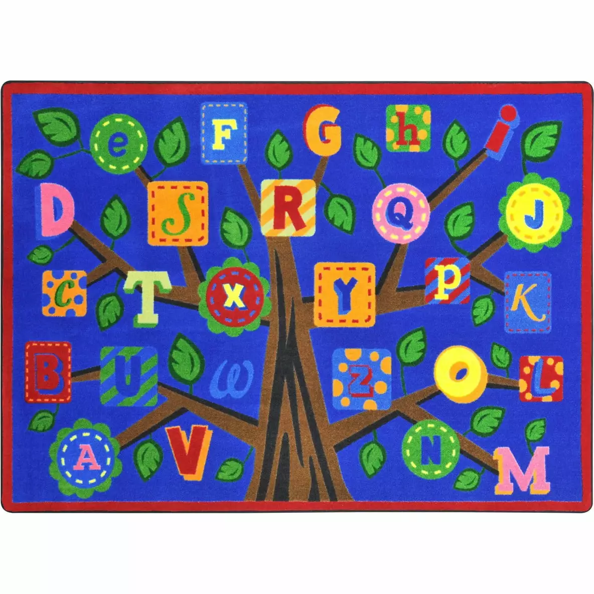 Alphabet Leaves 7'8 x 10'9 area rug in color Bold