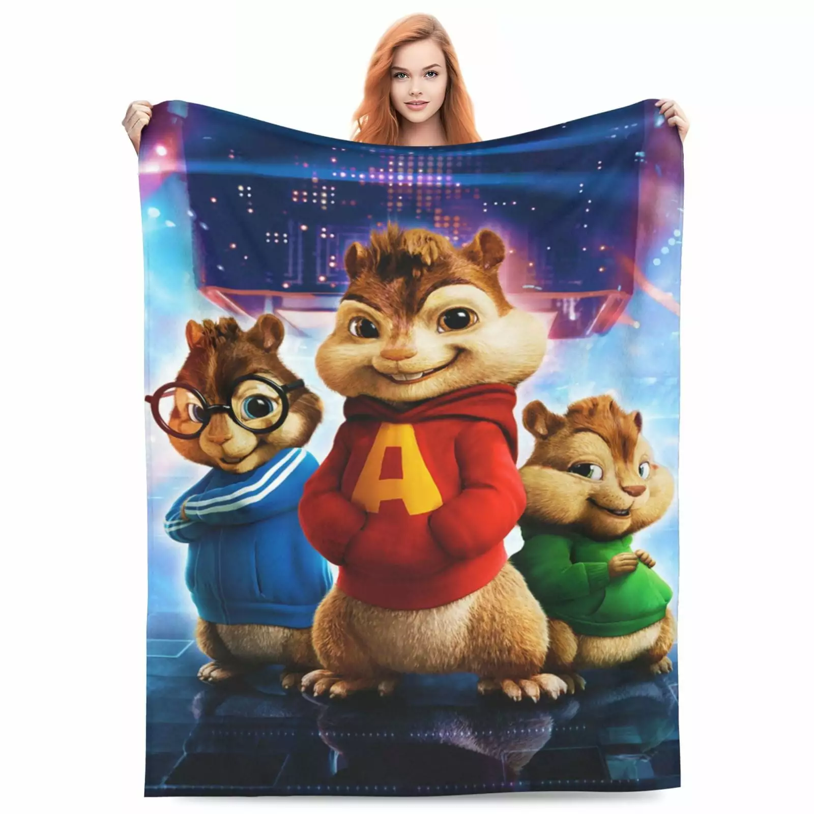 Alvin and the Chipmunks Blankets for Girls Boys Throw Blanket Super Warm Soft Plush Lightweight Fleece Flannel Blanket Christmas Birthday Winter Sofa Bedding Blanket 40x30