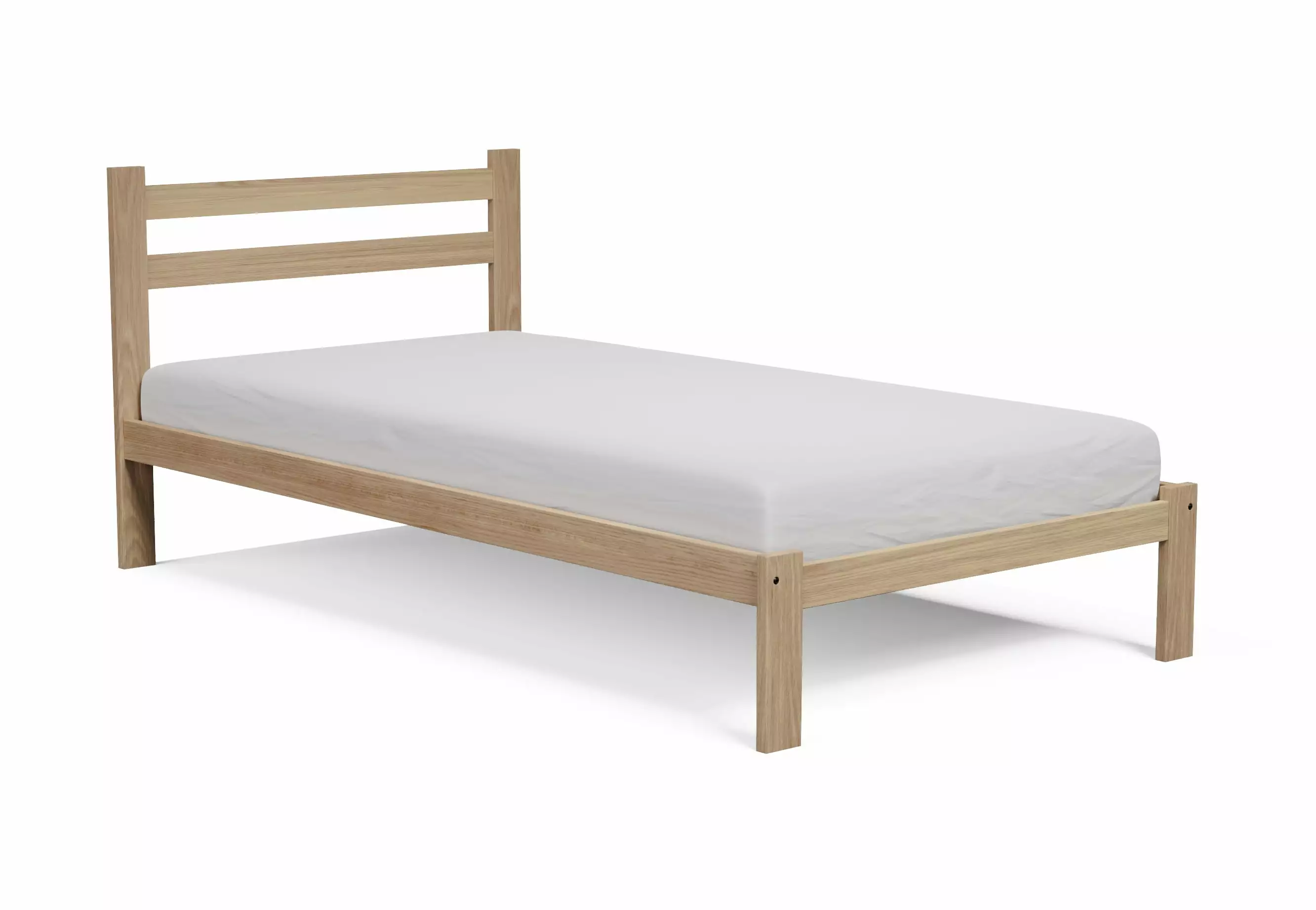 Amazonas Twin-XL Bed Solid Pine Wooden Single Bed Unfinished with Slats Support Wood To The World