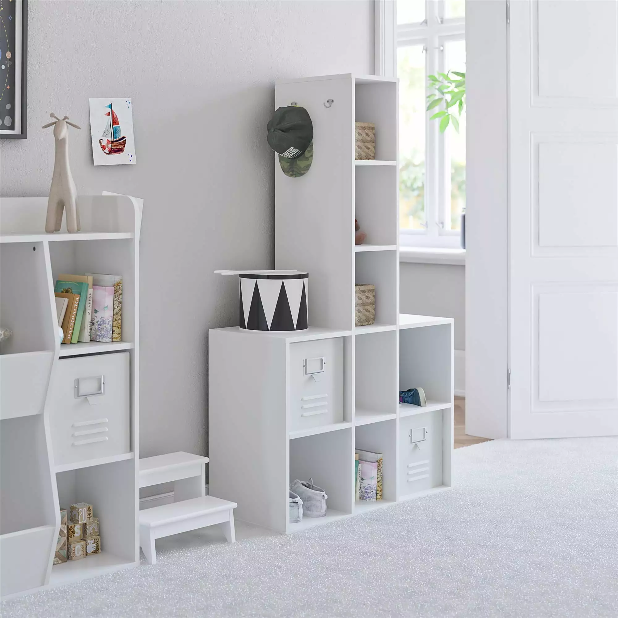 Ameriwood Home Charli Kid's 9 Cube Storage. White