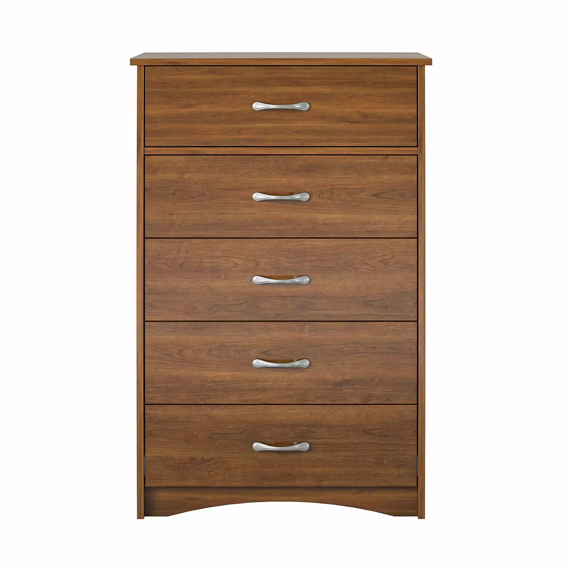 Ameriwood Home Jerry Hill Tall 5 Drawer Dresser. Brown Oak