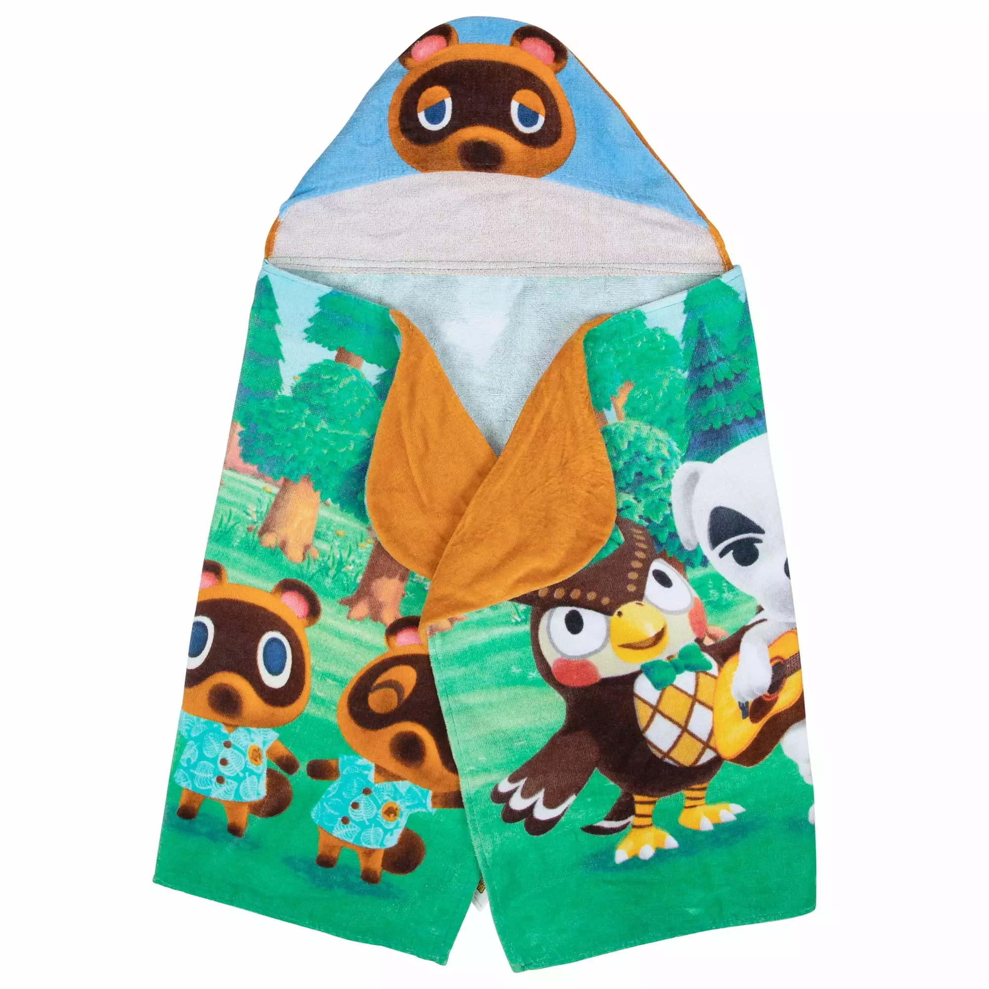 Animal Crossing Kids Tom Nook Hooded Towel. Cotton. Green. Nintendo