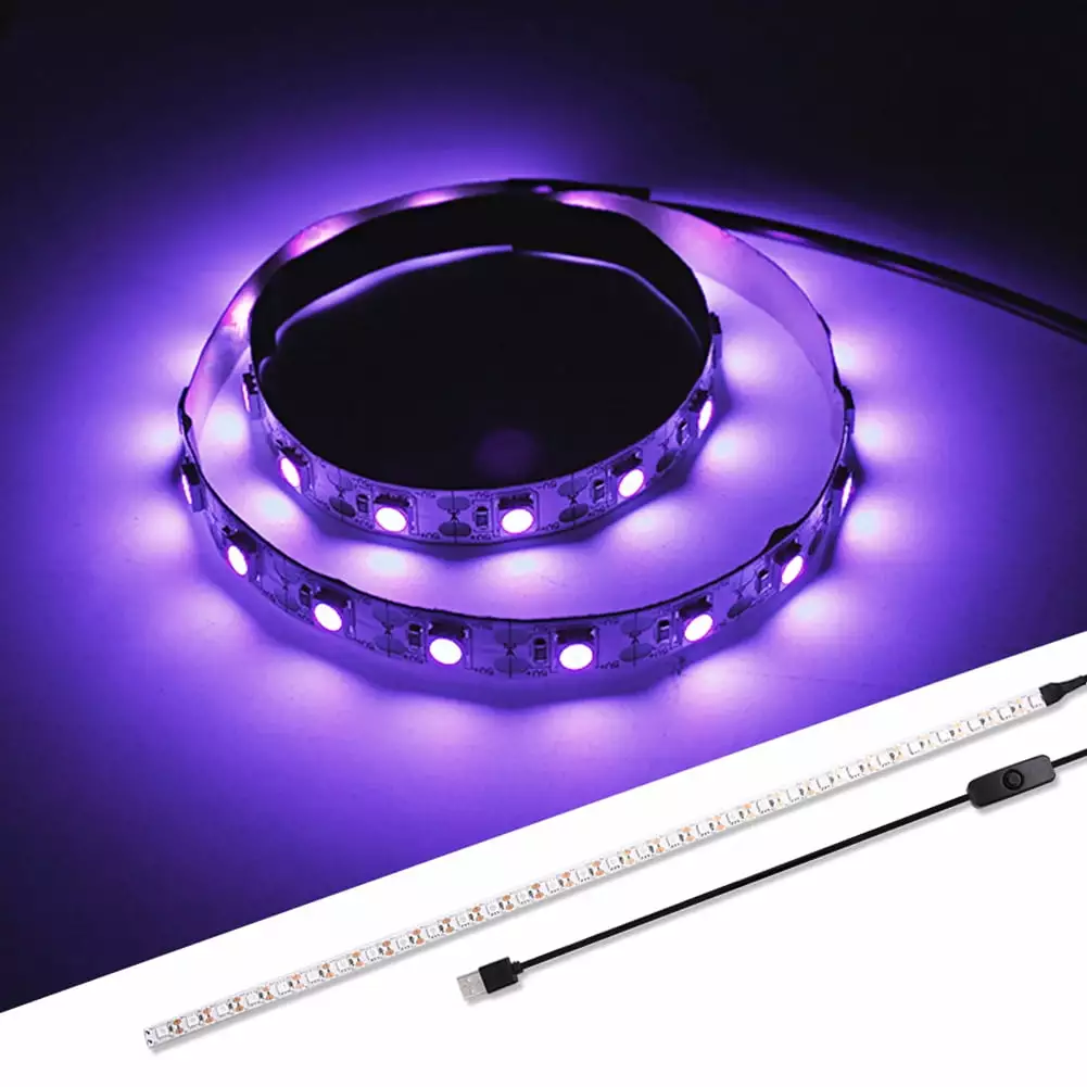 Anvazise UV Sterilize Flexible USB LED Light Strip SMD5050 Disinfect Ultraviolet Lamp