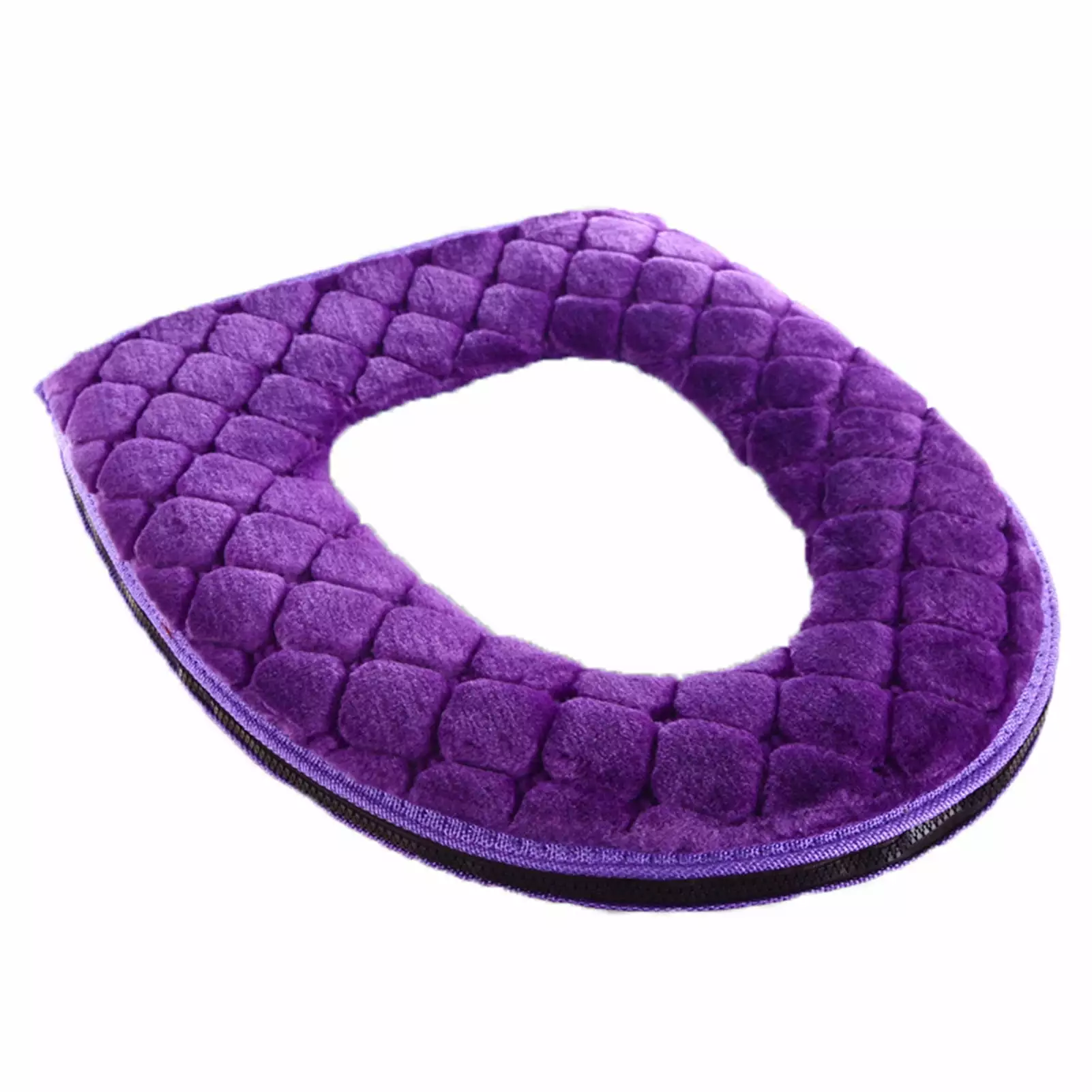 Anvazise Warm Zipper Bathroom Toilet Seat Mat Cushion Winter Soft Closestool Plush Cover Violet