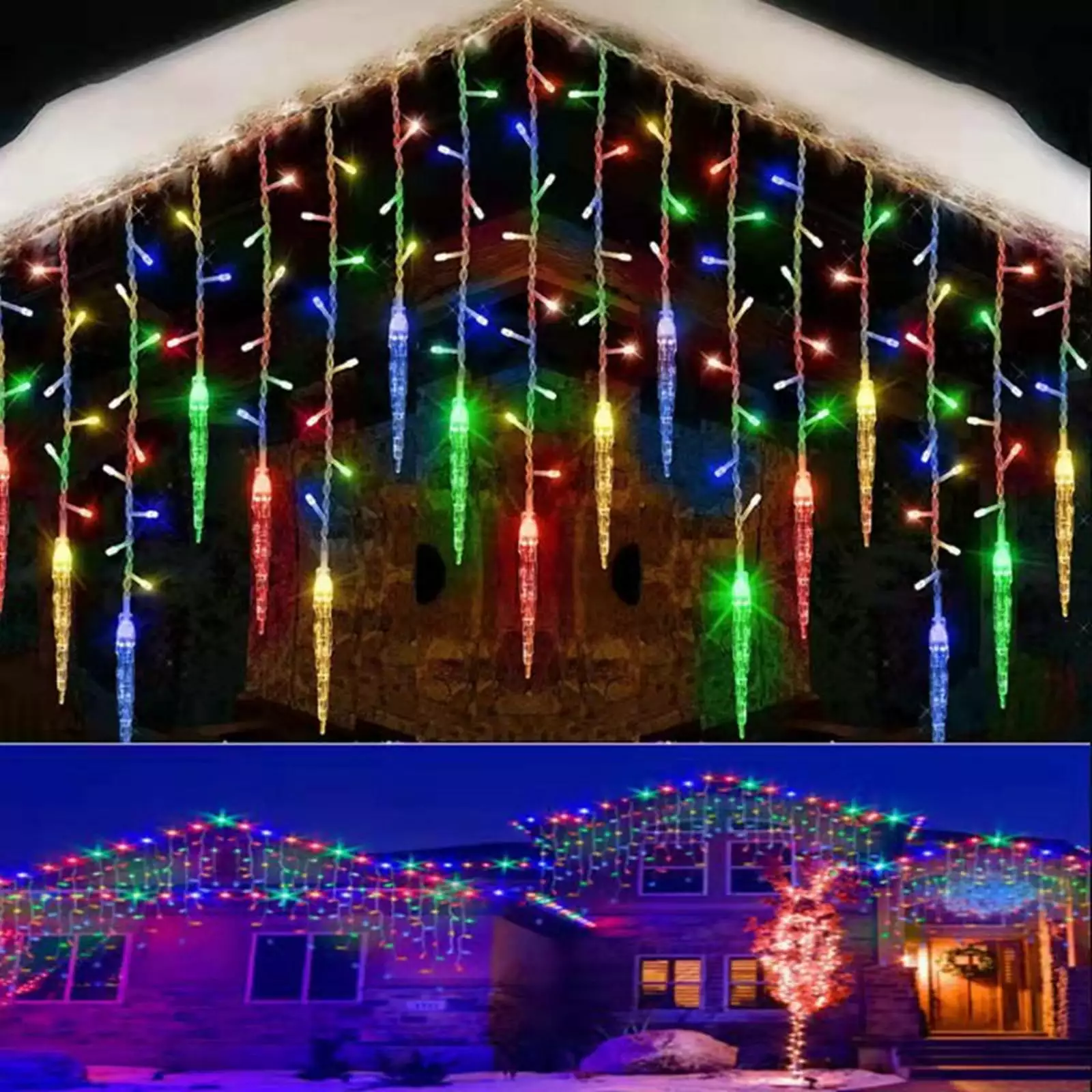 Apmemiss Christmas Lights Outdoor Clearance Christmas Icicle Lights. Changing Icicle Lights with Remote. Window Fairy Lights. LED Christmas Lights for Home. Garden. Outdoor Christmas Decorations