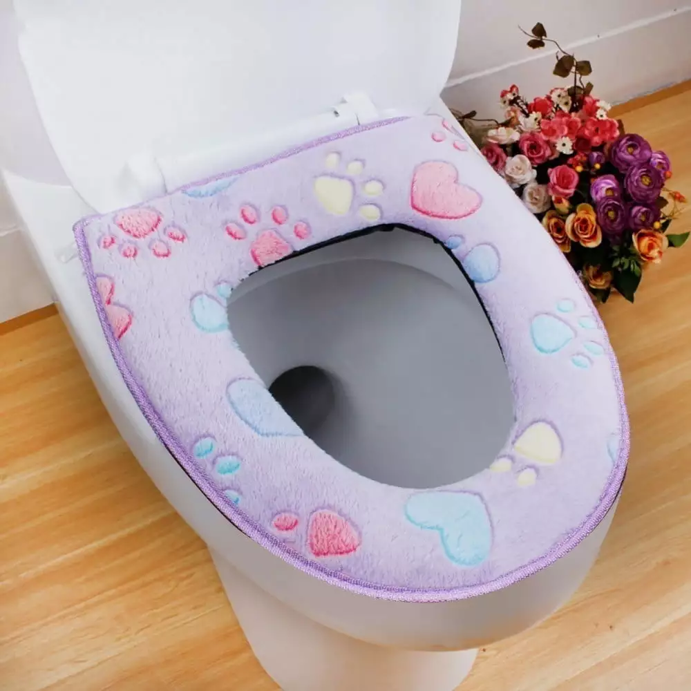 Apmemiss Clearance Bathroom Warmer Toilet Seat Cloth Soft Closestool Washable Lid Pad on Sale Clearance Items