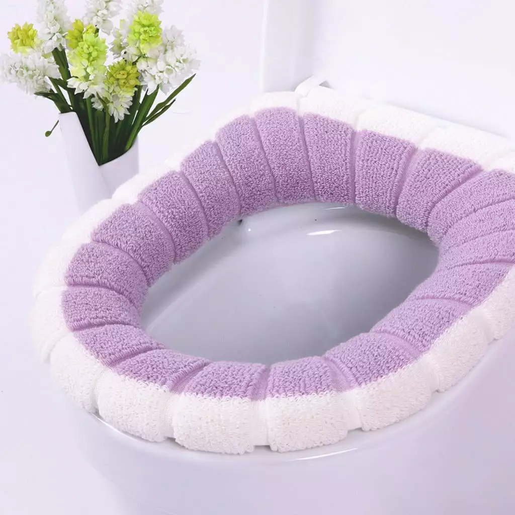 Apmemiss Clearance Soft Toilet Seat Cover Pads Bathroom Thicker Warmer Toilet Seats Stretchable Fibers Toilet Cushioned Comfortable and Washable Toilet Seat Cover Pads