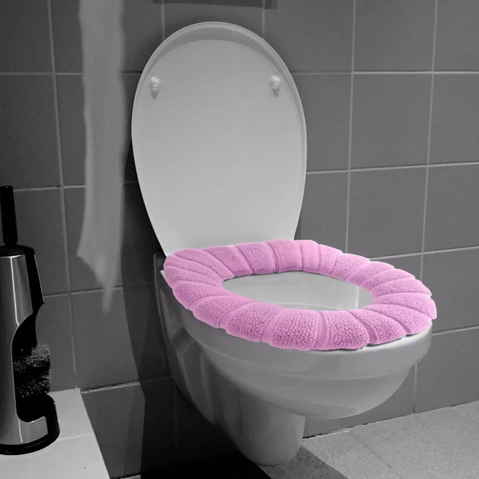 Apmemiss Clearance Thicker Bathroom Toilet Seat Cover Pads- Soft Warmer Toilet Seat Cushion Cover Stretchable Washable Fiber Cloth. Easy Installation Comfortable Toilet Lid Seat Cover