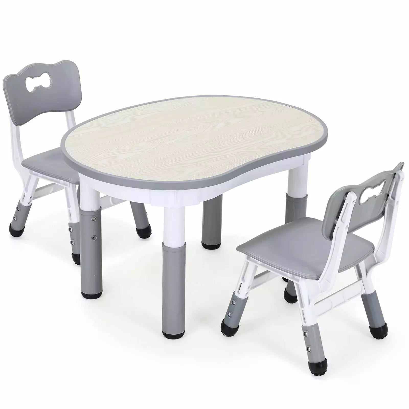 Arlopu Kids Table and 2 Chairs Set. Height Adjustable Toddler Table and Chairs Set for Ages 3-8. Children Arts & Crafts Activity Table for Classrooms/Daycares/Homes