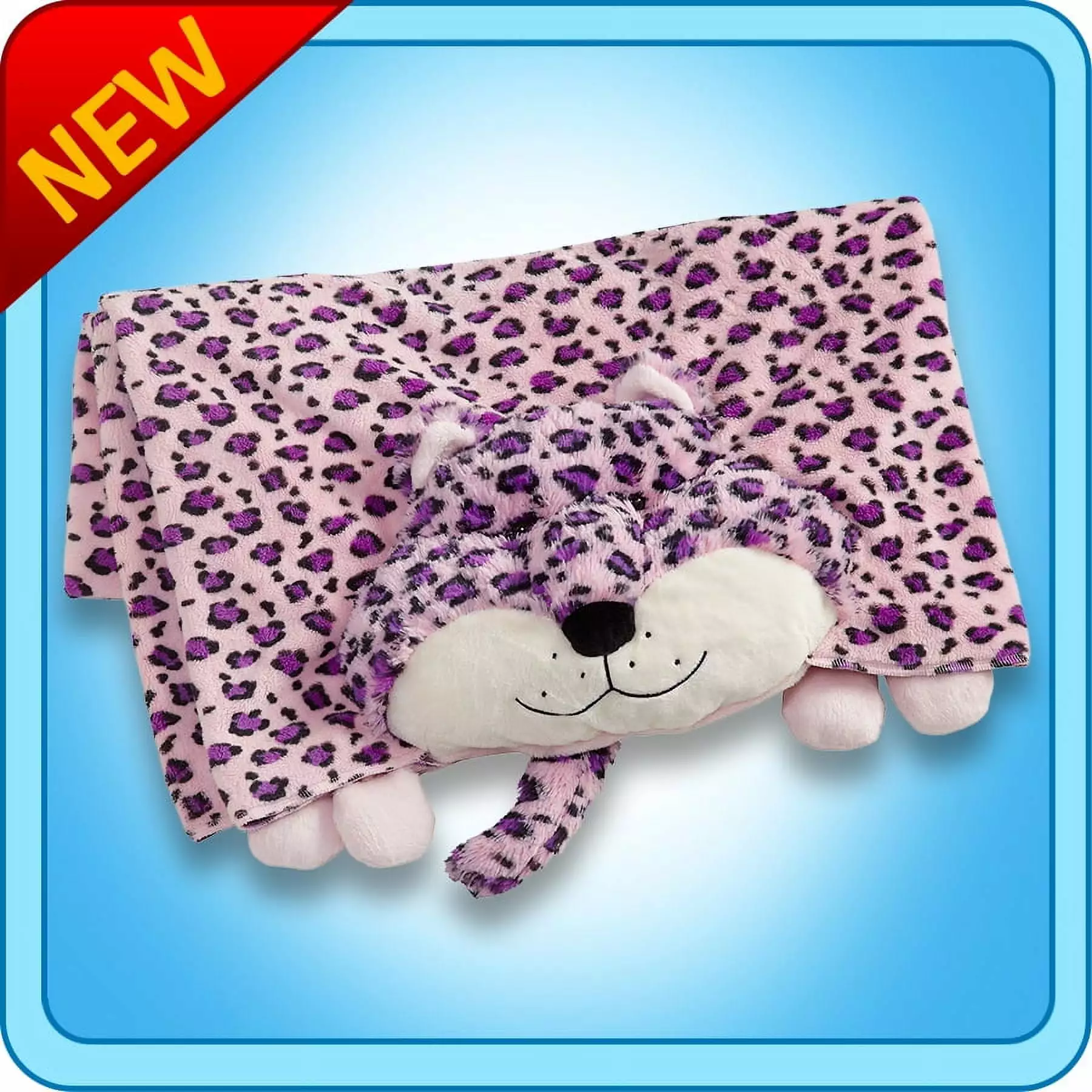 Authentic Pillow Pet Lulu Leopard Blanket Plush Toy Gift