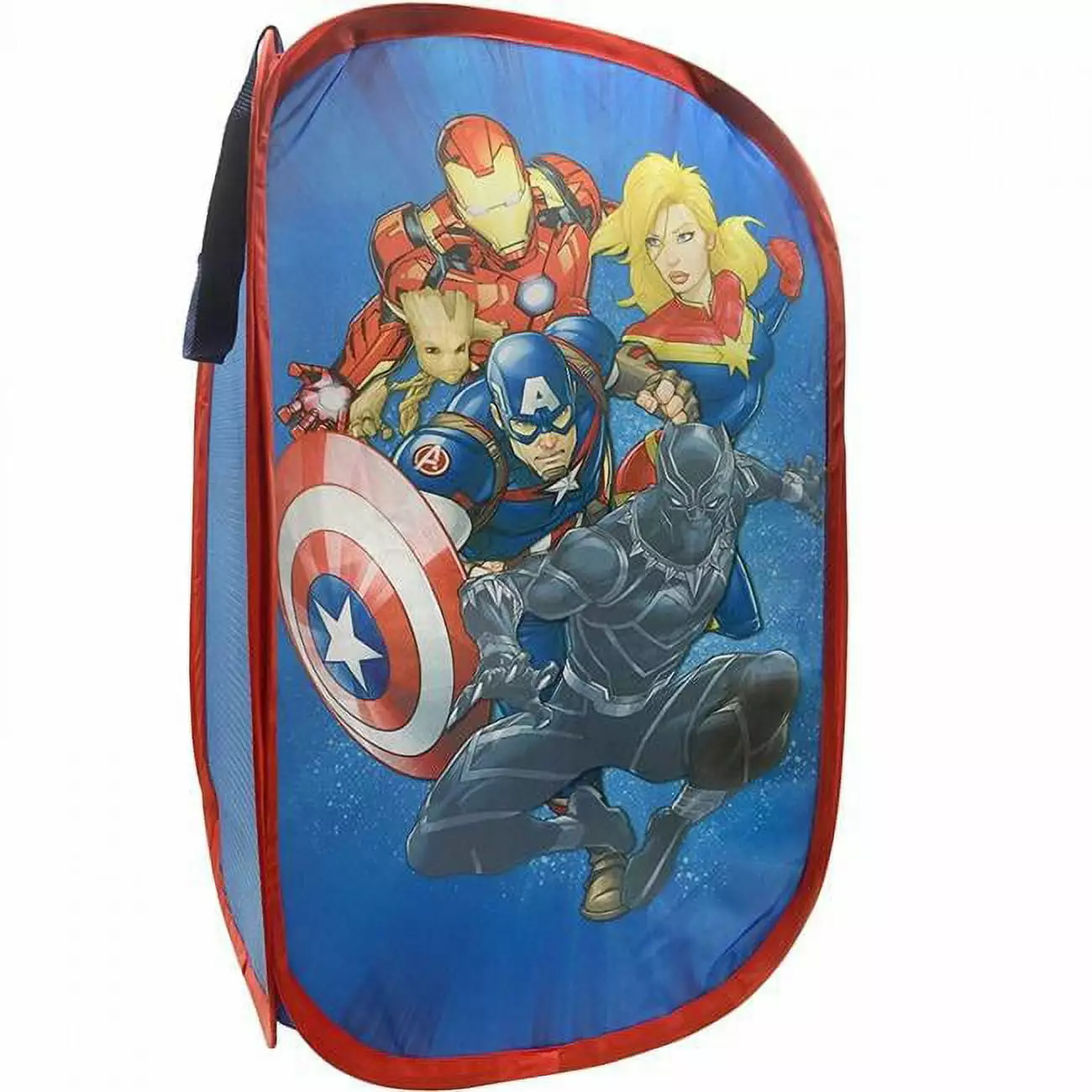 Avengers Blast Off Kids Collapsible Pop Up Hamper. 100% Microfiber. Blue. Marvel