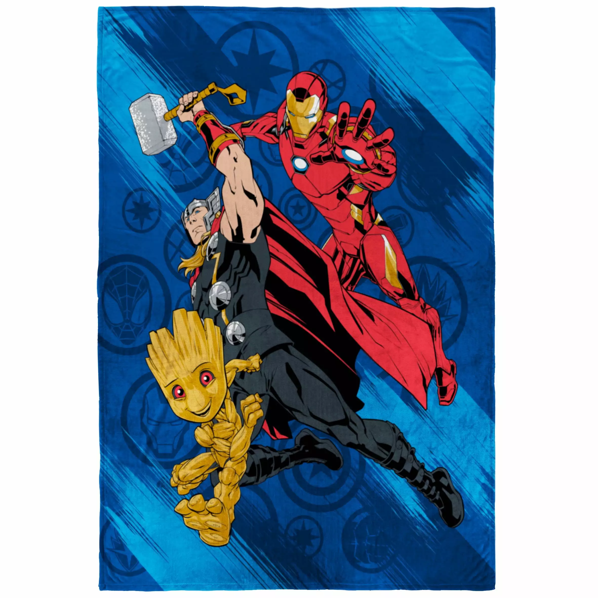 Avengers Kids Twin Blanket. 62 x 90. Microfiber. Blue and Red. Marvel