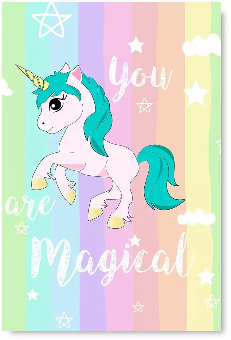 Awkward Styles Kids Room Wall Art Kids Bedroom Decor Unicorn Poster Prints Nursery Printed Wall Unicorn Decor for Kids You Are Magical Poster Picture Unicorn Unframed Picture Girls Room Poster Decor