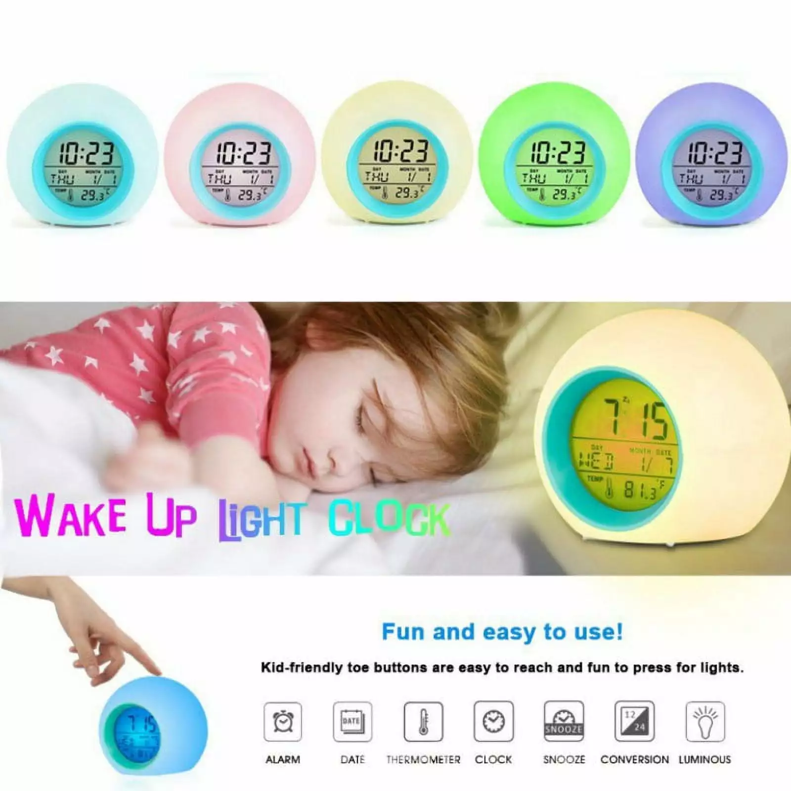 BAGGUCOR Multi-color Digital Alarm Clocks