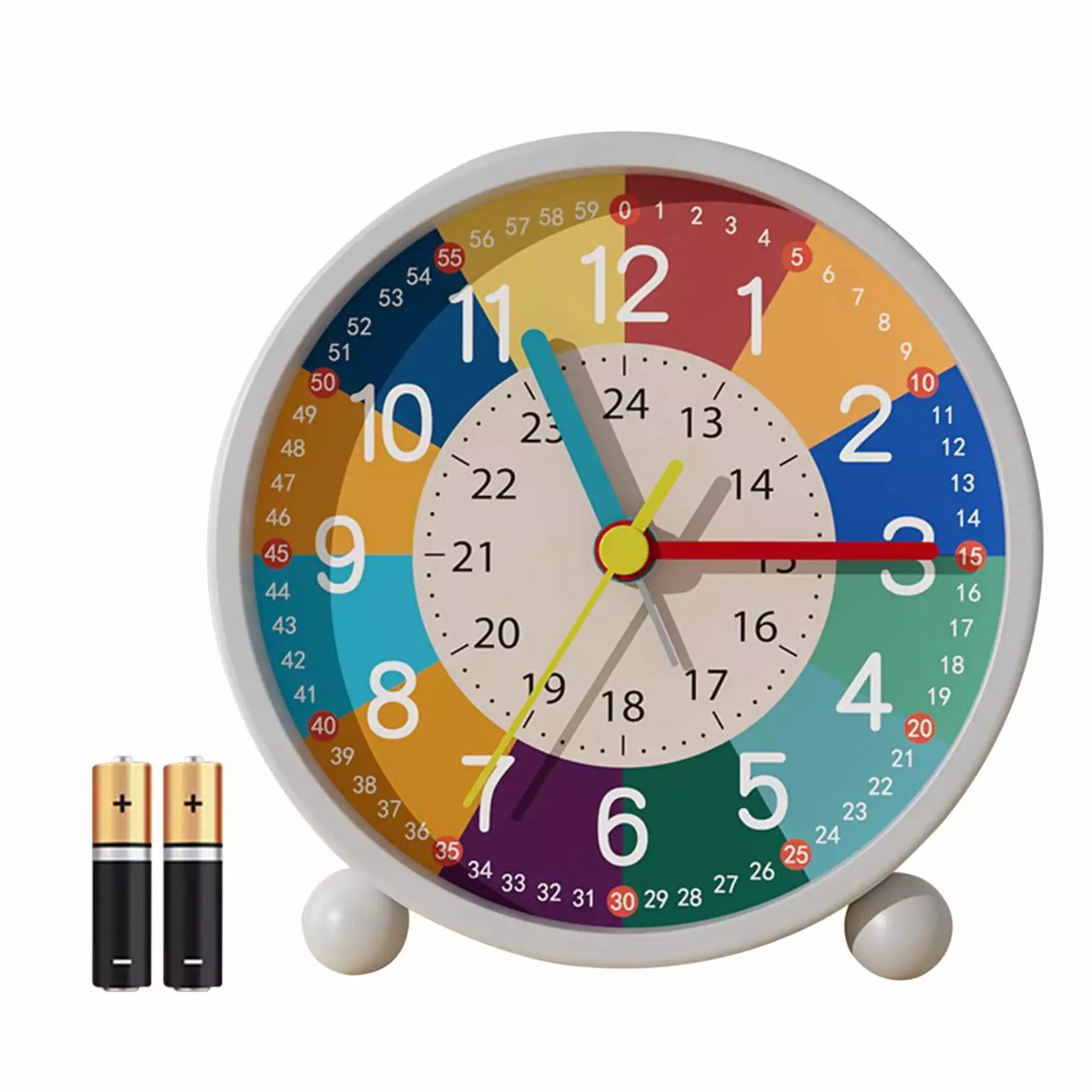 BELLZELY Clearance Children's Alarm Clock. Analogue Alarm Clock. No Ticking. Learning Alarm Clock. Children's Quartz Alarm Clock