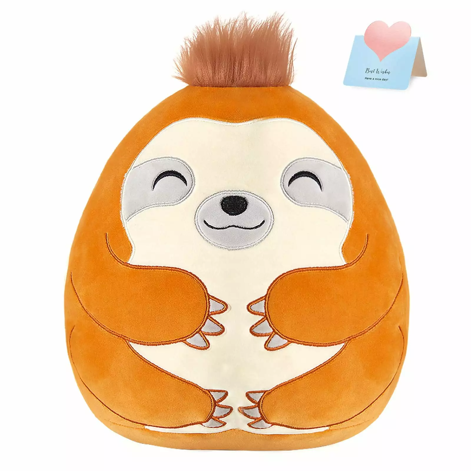 BSTAOFY 12'' Cute Sloth Soft Plush Pillow Sloth Stuffed Animal Cushion Nap Pillow Birthday Valentines for Boys Girls